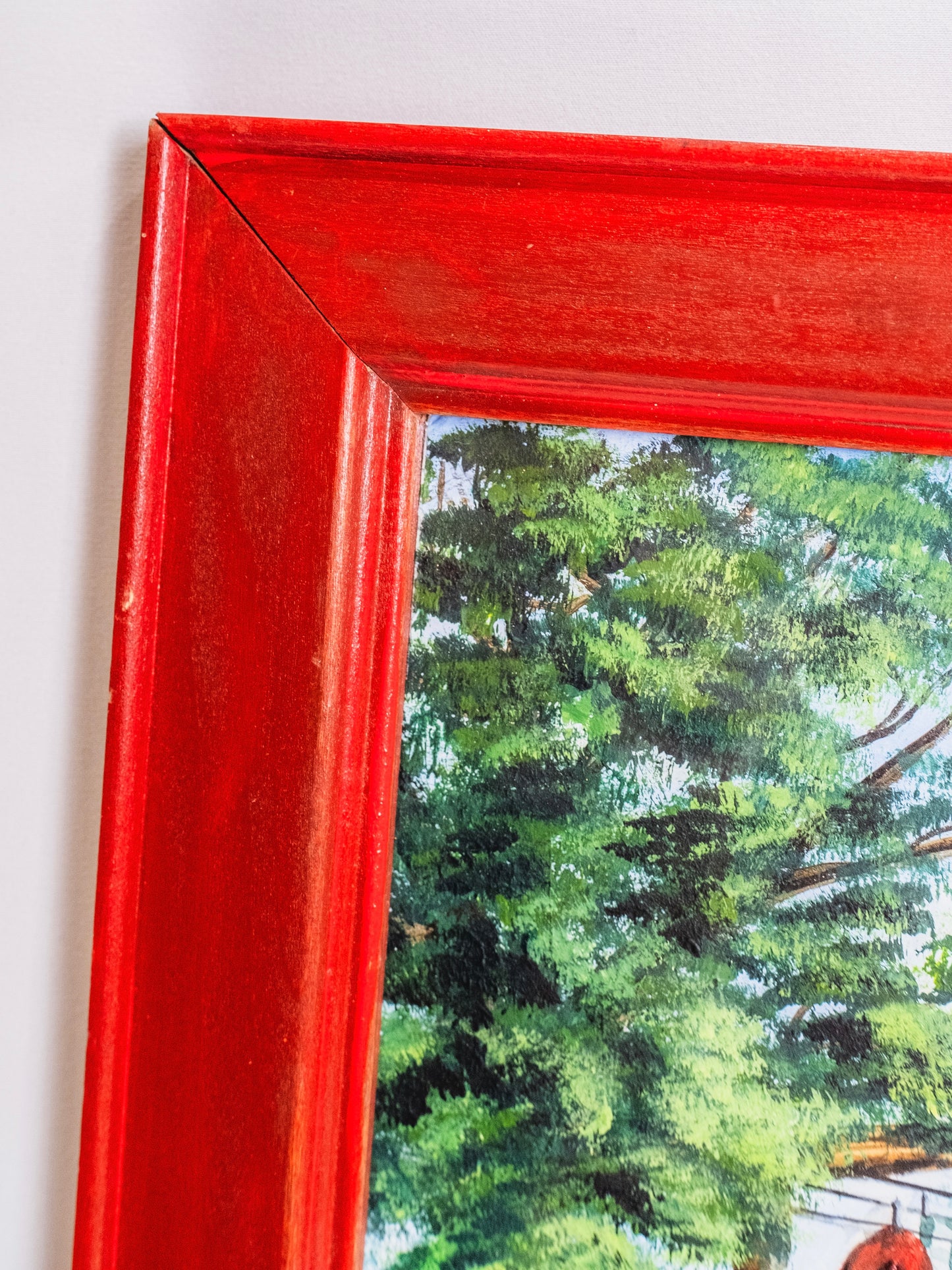 Framed & Signed "Backyard Visions" Mixed Media Watercolor Painting