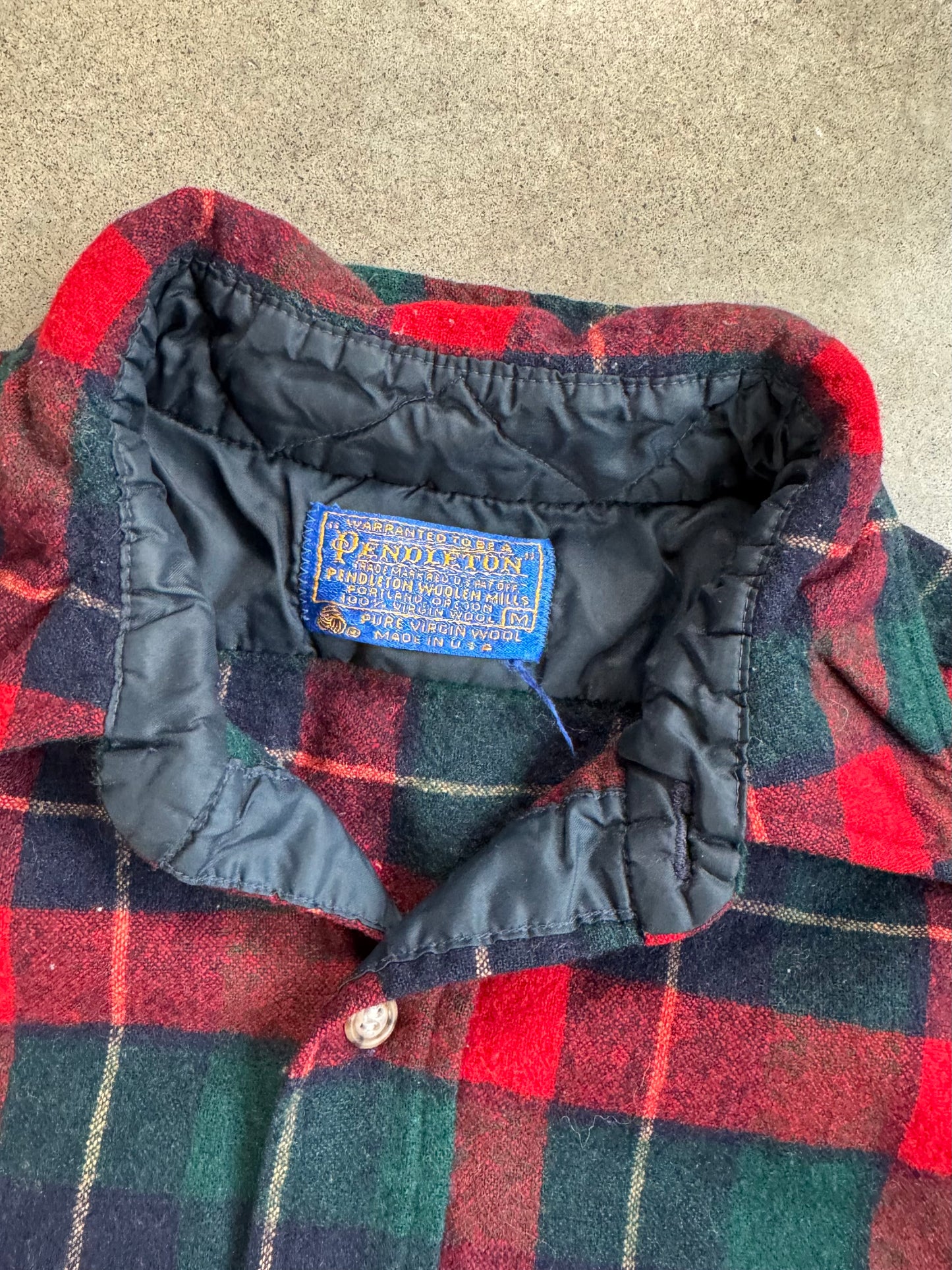 Vintage 1970s Pendleton Kilgore Tartan Wool Flannel Shirt | Medium