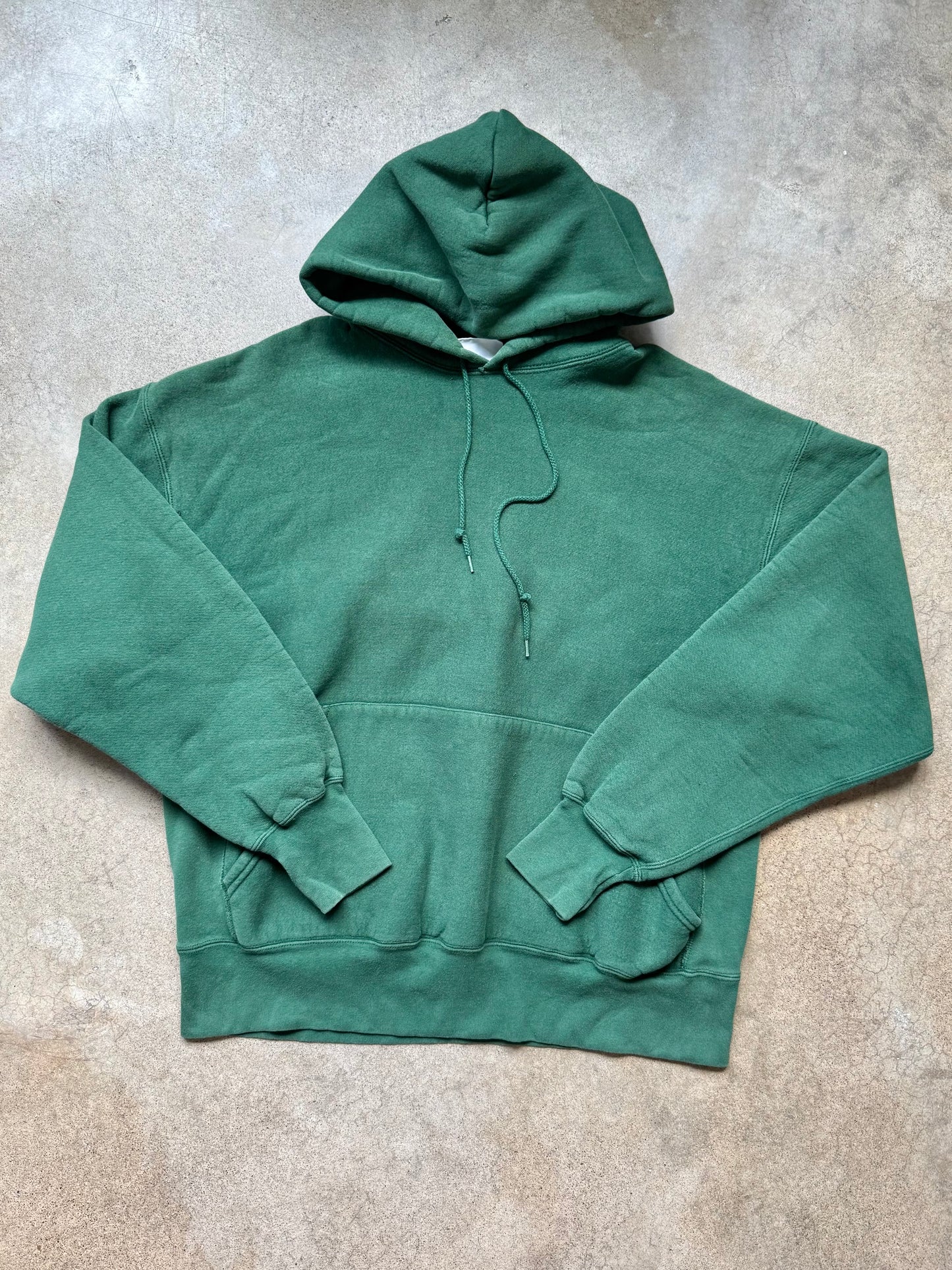 Vintage 1990s Lee Cross-Grain Green Hoodie Sweatshirt | 2XL