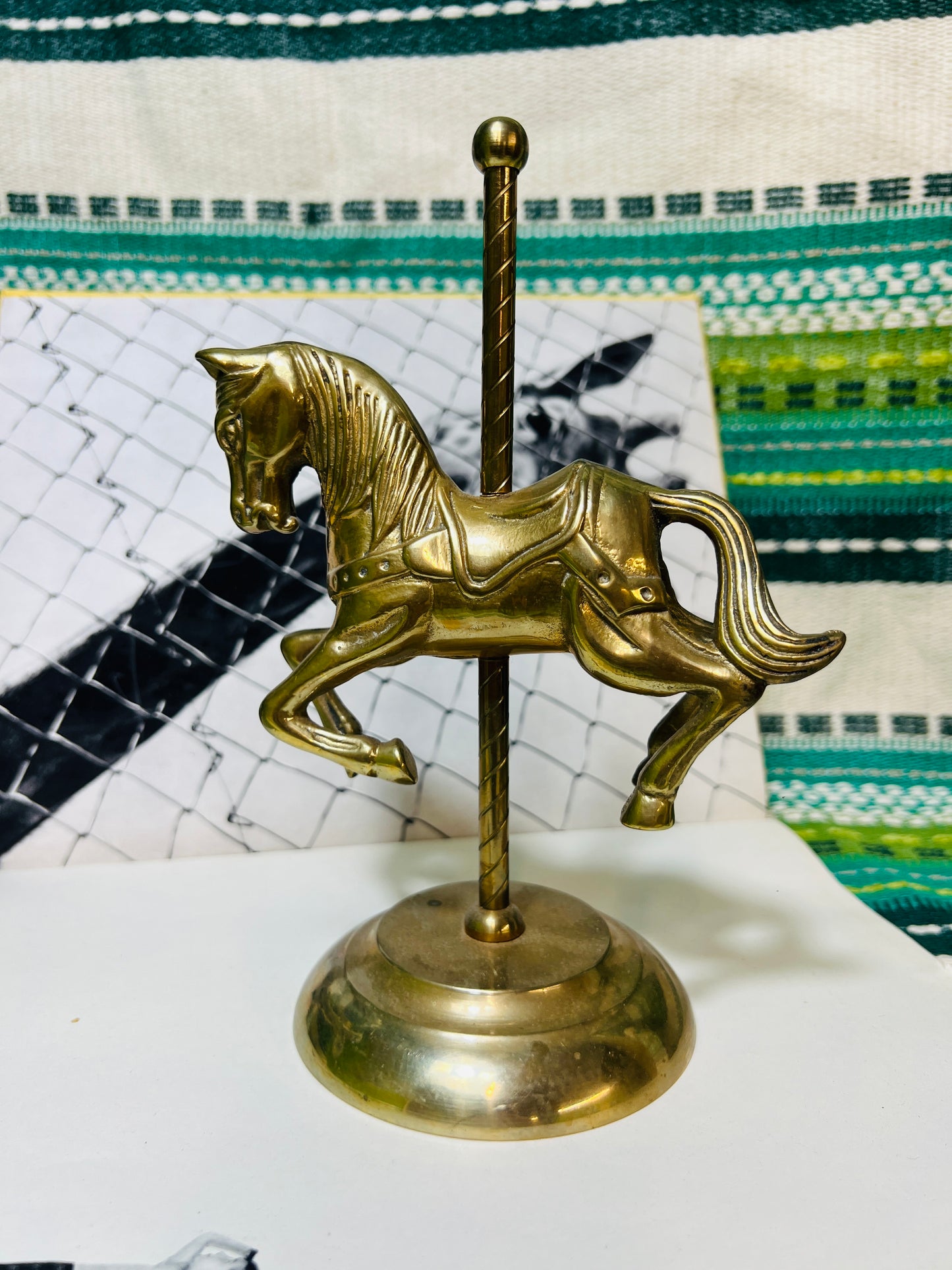 Vintage Brass Carousel Horse