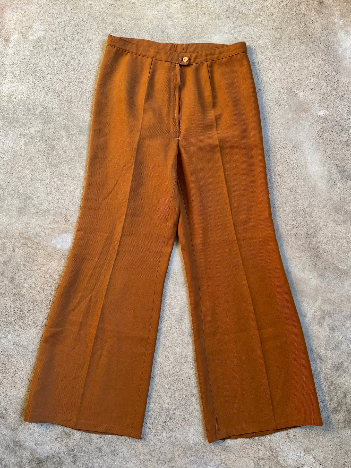 Vintage 1970s Burnt Orange Flared Pants | Waist 29”