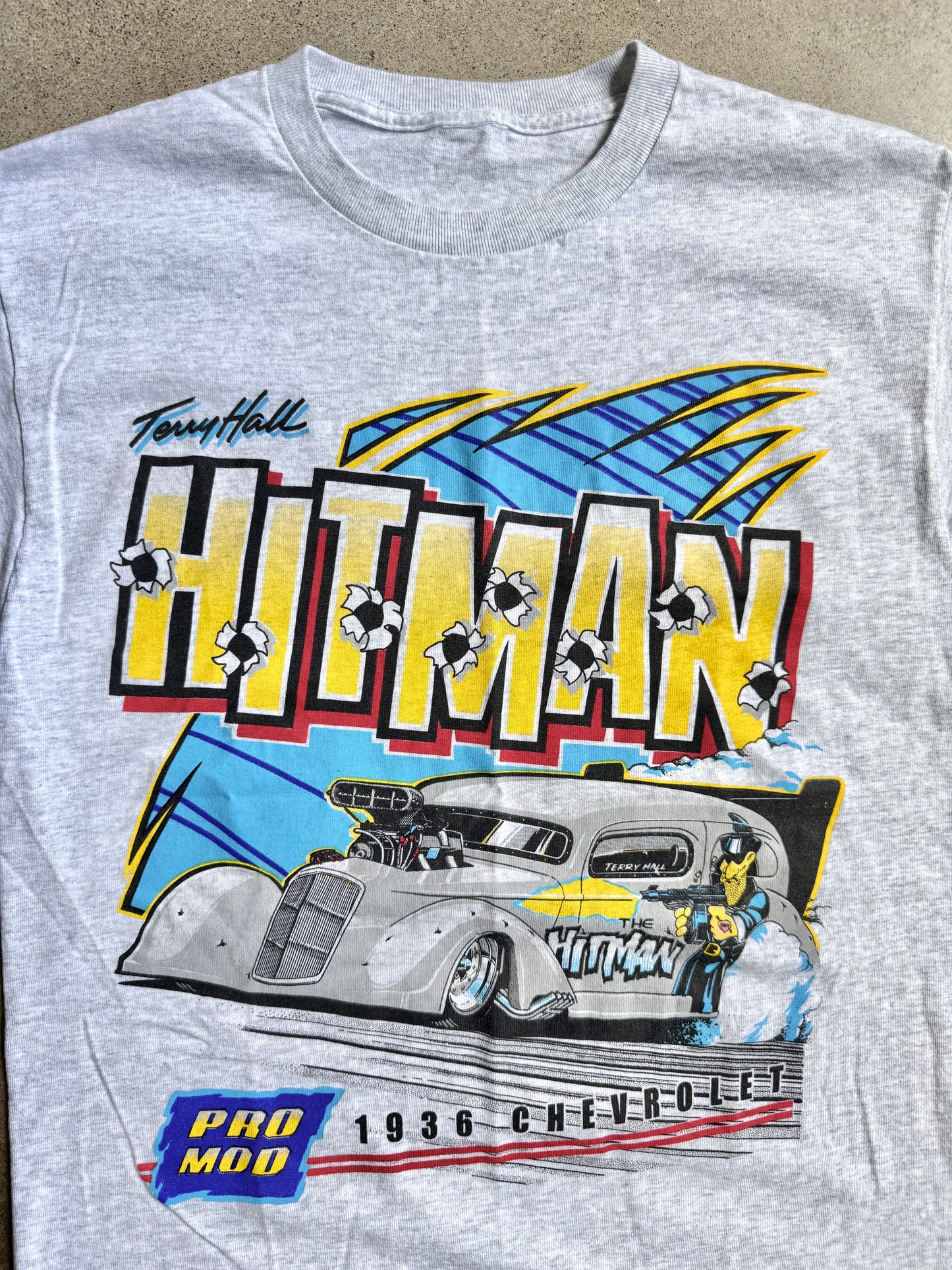2000s Heather Grey “The Hitman” Chevy Pro Mod Graphic Tee | Medium