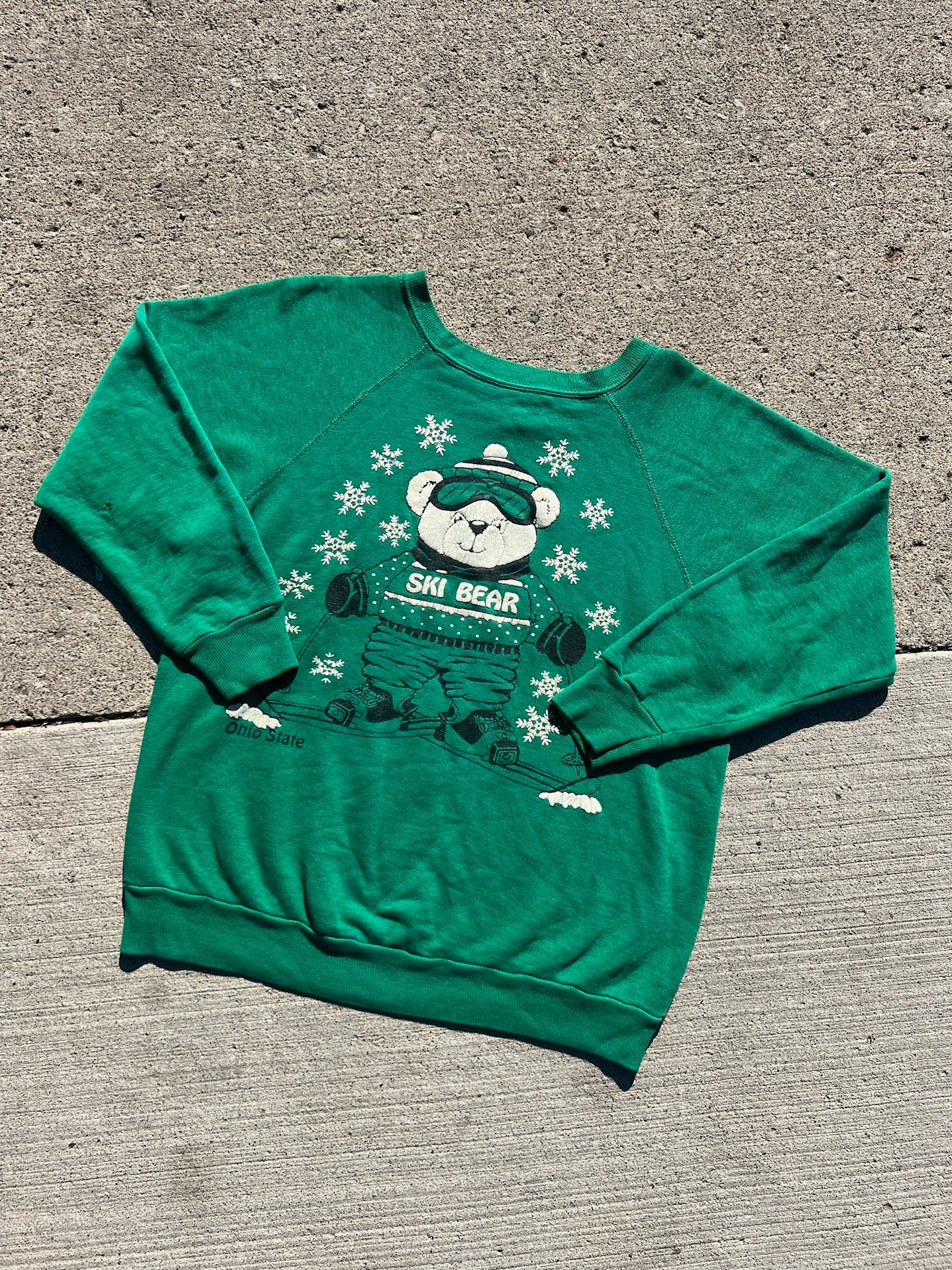 Vintage 1980s Ohio State Ski Bear Sweatshirt | M/L