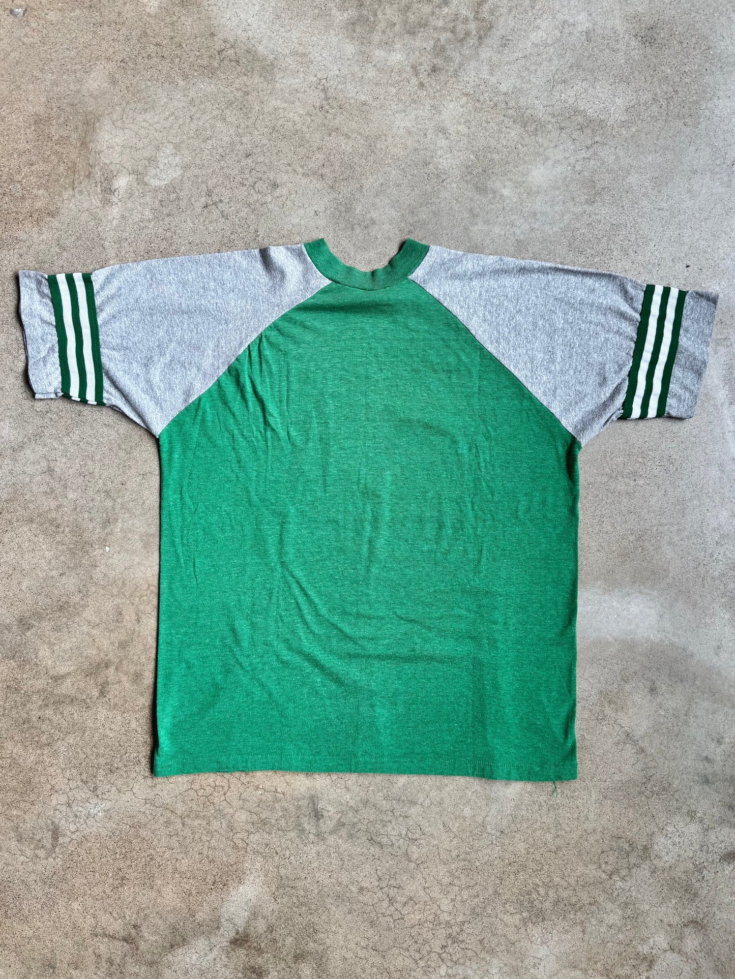 Vintage 1980s Green Delta College Raglan Tee | XL