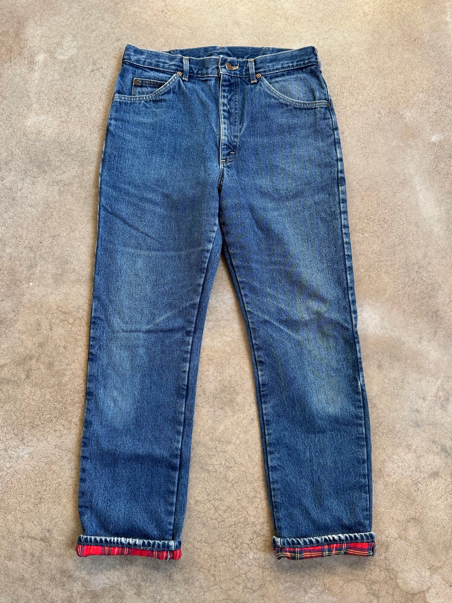 Vintage 1990s L.L. Bean Flannel Lined Straight Leg Jeans | Waist 32”