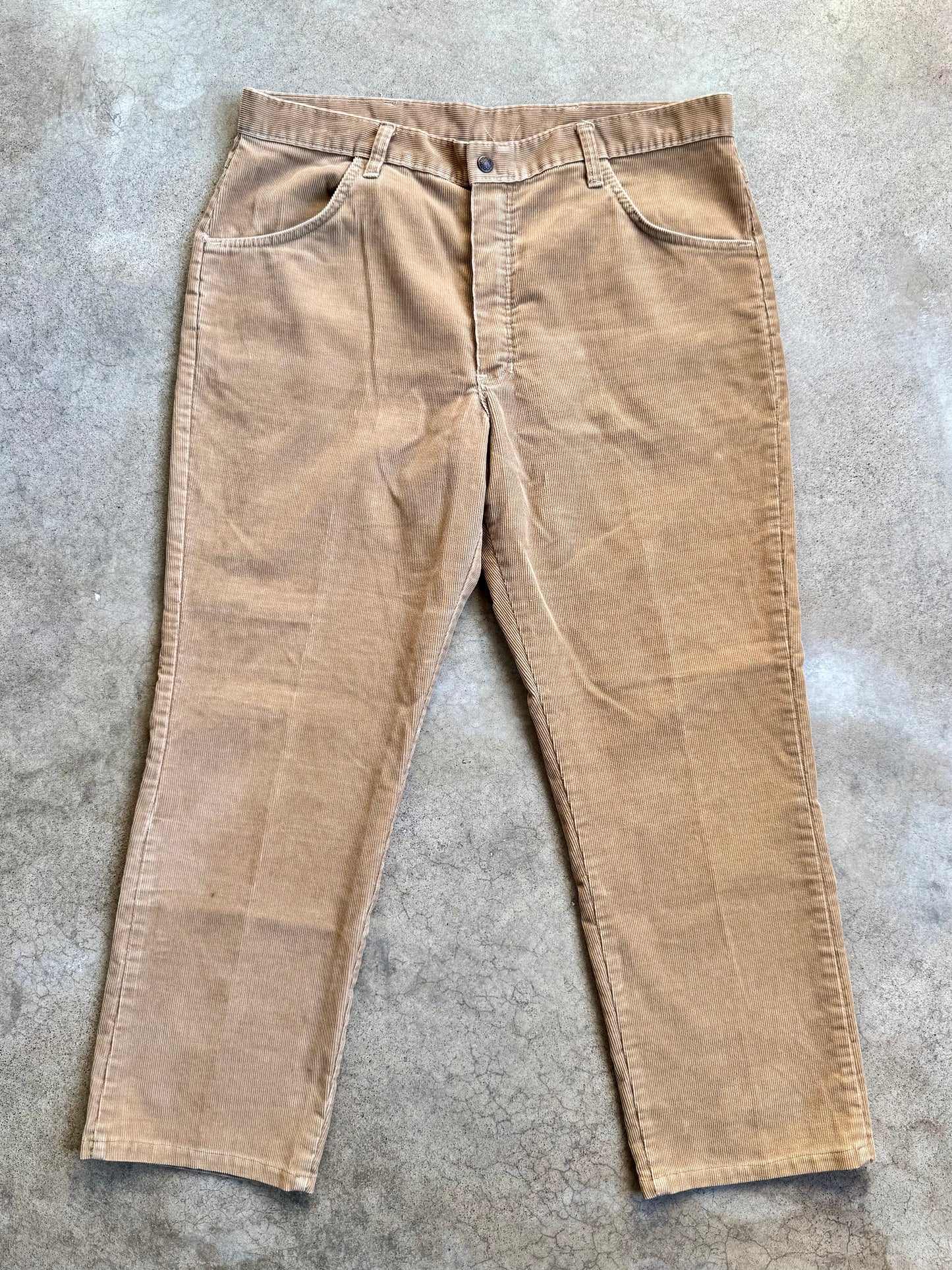 Vintage 1960s Tan Corduroy Trousers | Waist 38”