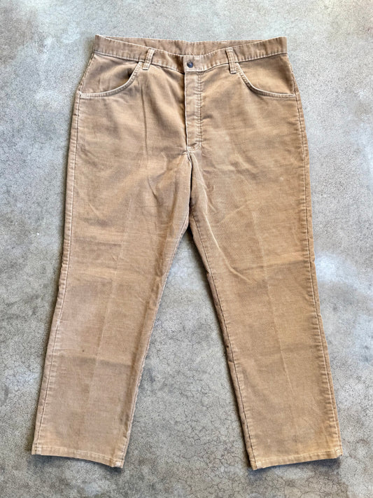 Vintage 1960s Tan Corduroy Trousers | Waist 38”
