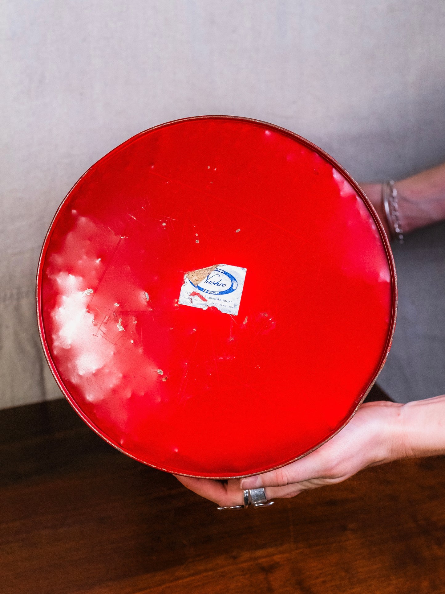 Vintage Nashco Red Metal Umbrella Holder