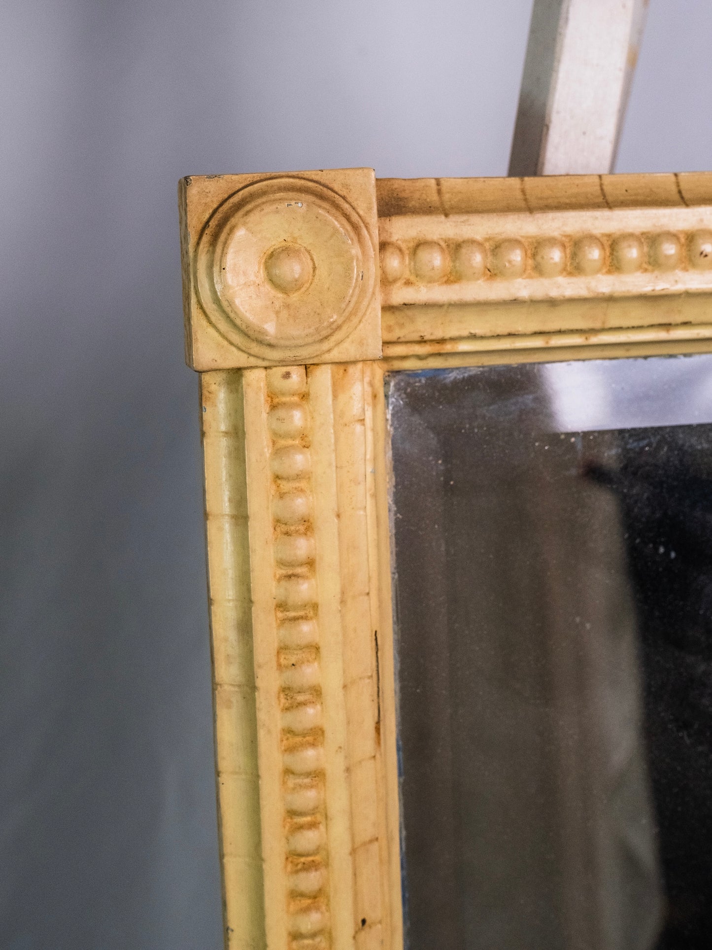 Antique 1900s Victorian Molding Beveled Glass Mirror