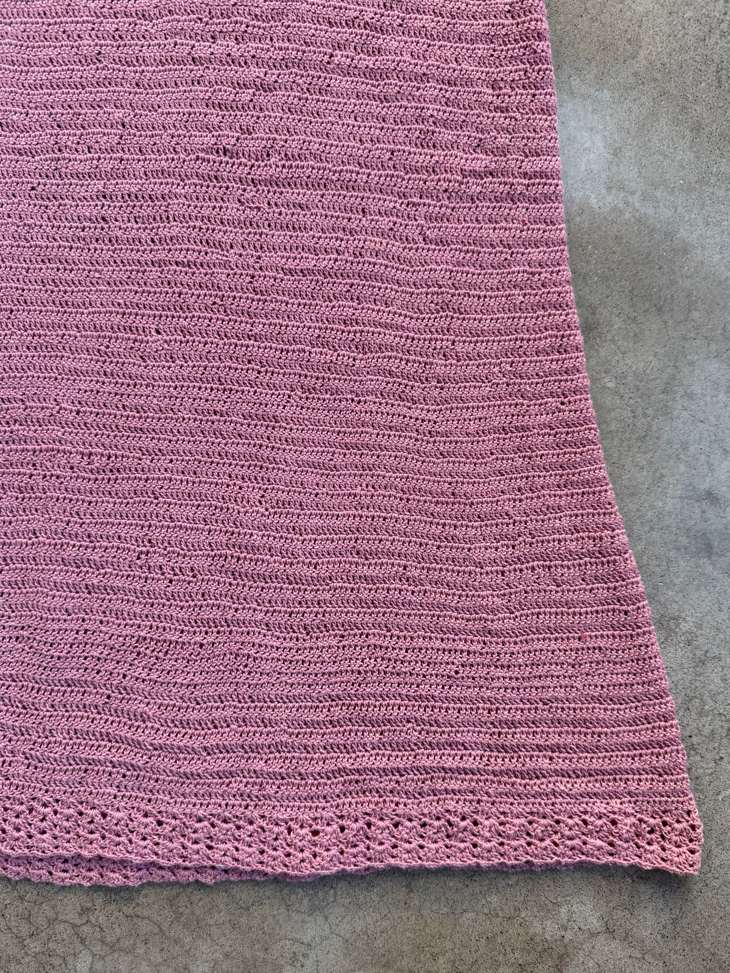 Vintage 1930s Handmade Pink Crochet A-Line Sweater Dress | S/M