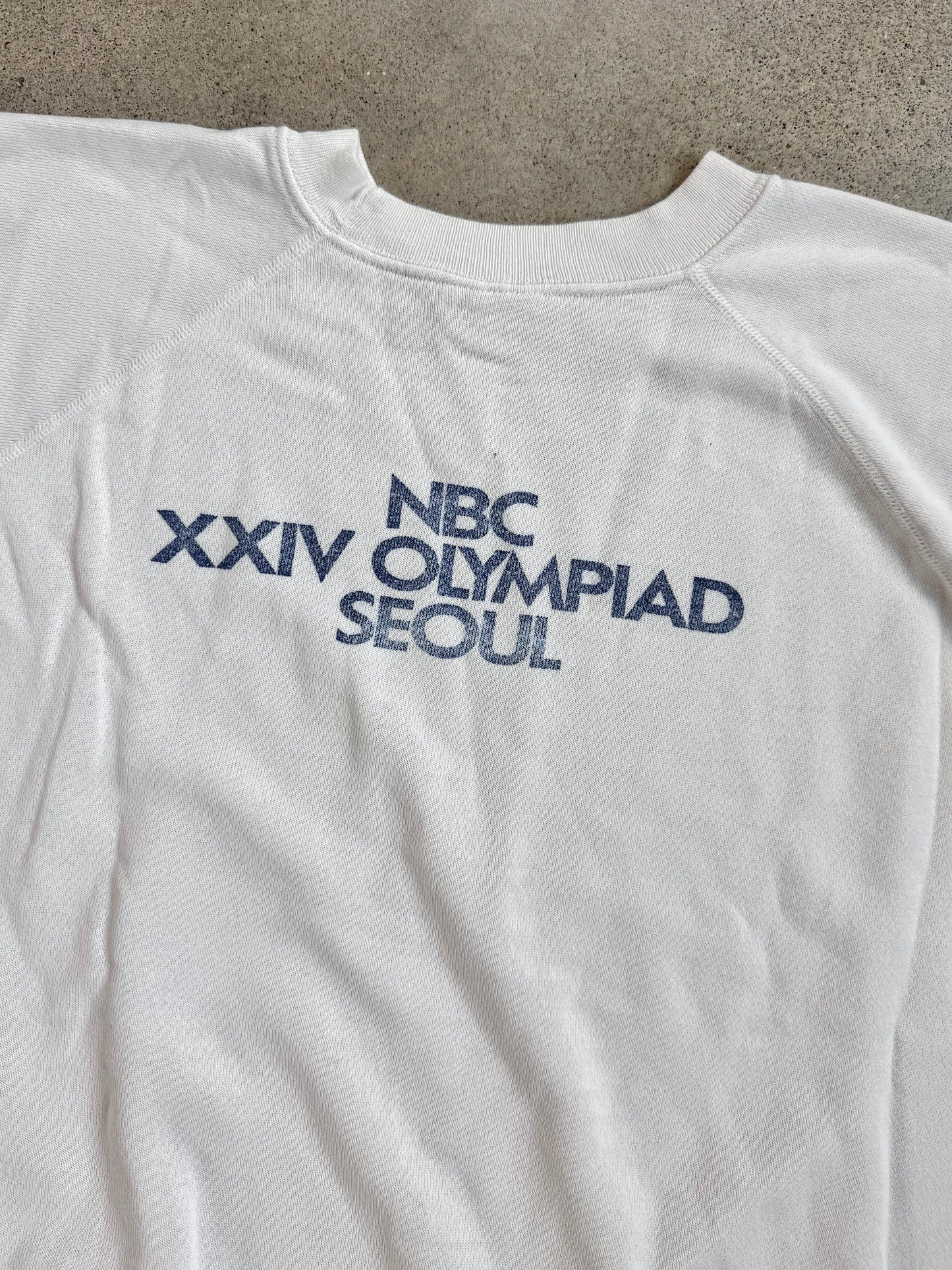 Vintage 1988 NBC Olympics Seoul Korea Raglan Sweatshirt | XL