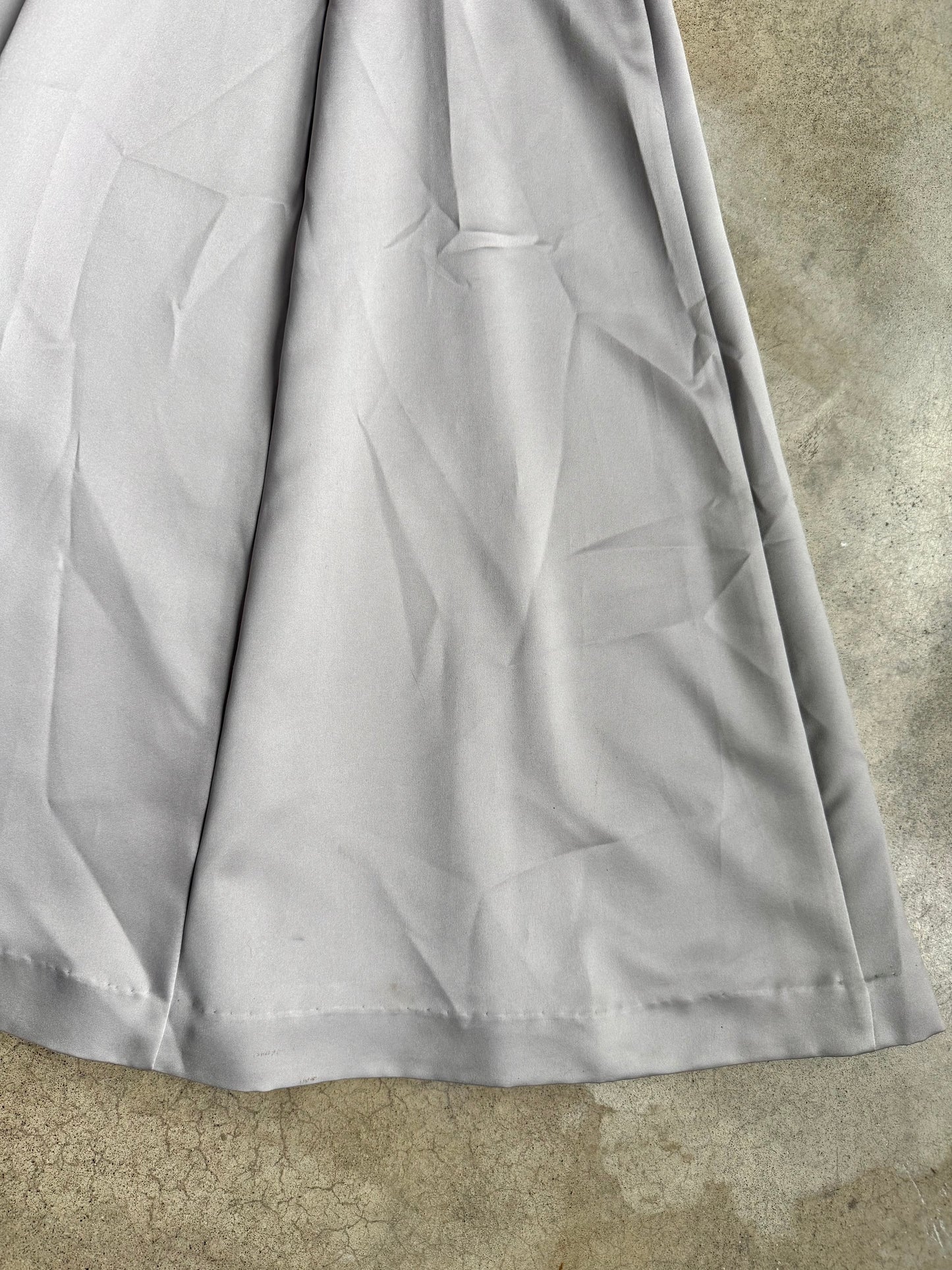 Vintage 1990s Dave & Johnny Silver Rhinestone Trim Formal Dress w/ Scarf | Small