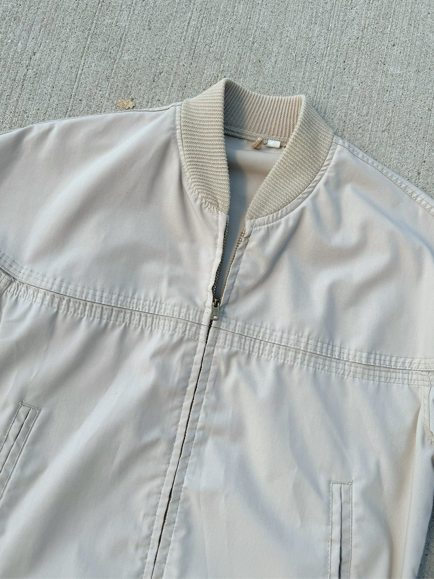 Vintage 1970s Wetherfield Beige Lightweight Zip Up Jacket