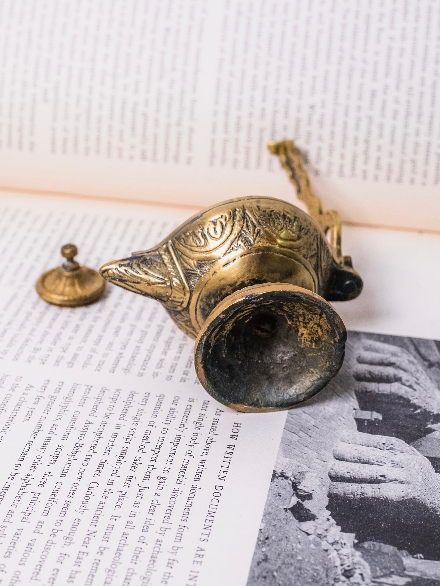 Vintage 1950s Solid Brass Incense Burner Genie Lamp