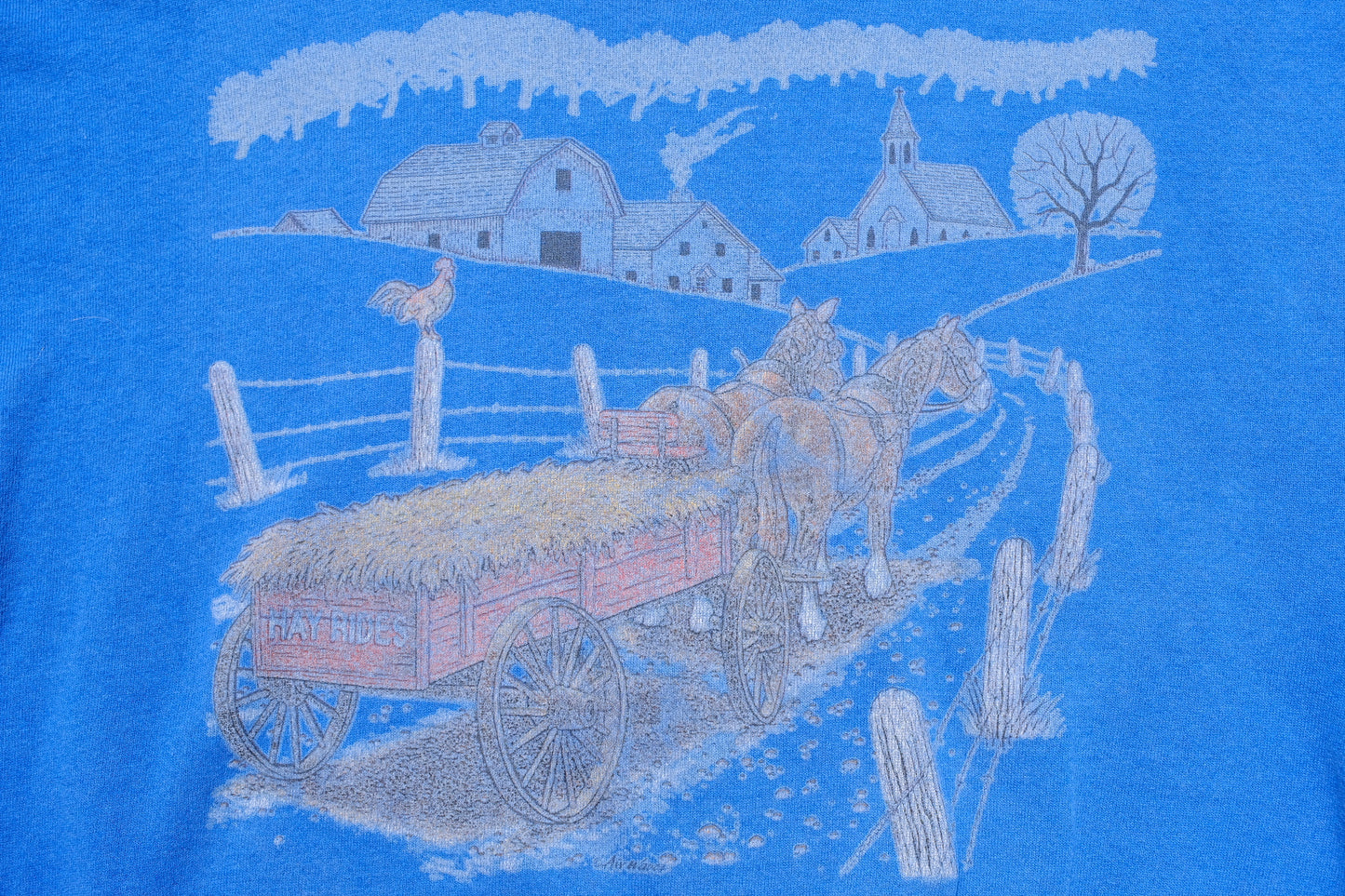 Vintage 1980's "Hayride" Crewneck Sweatshirt | Blue