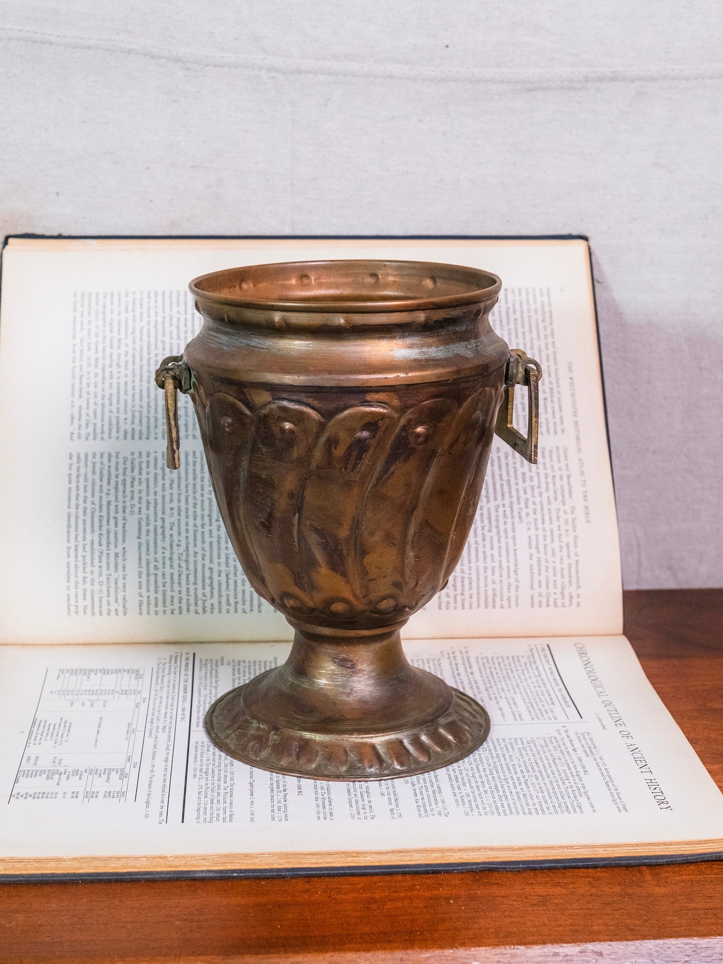 Vintage Solid Copper French-Style Urn Planter w/ Handles