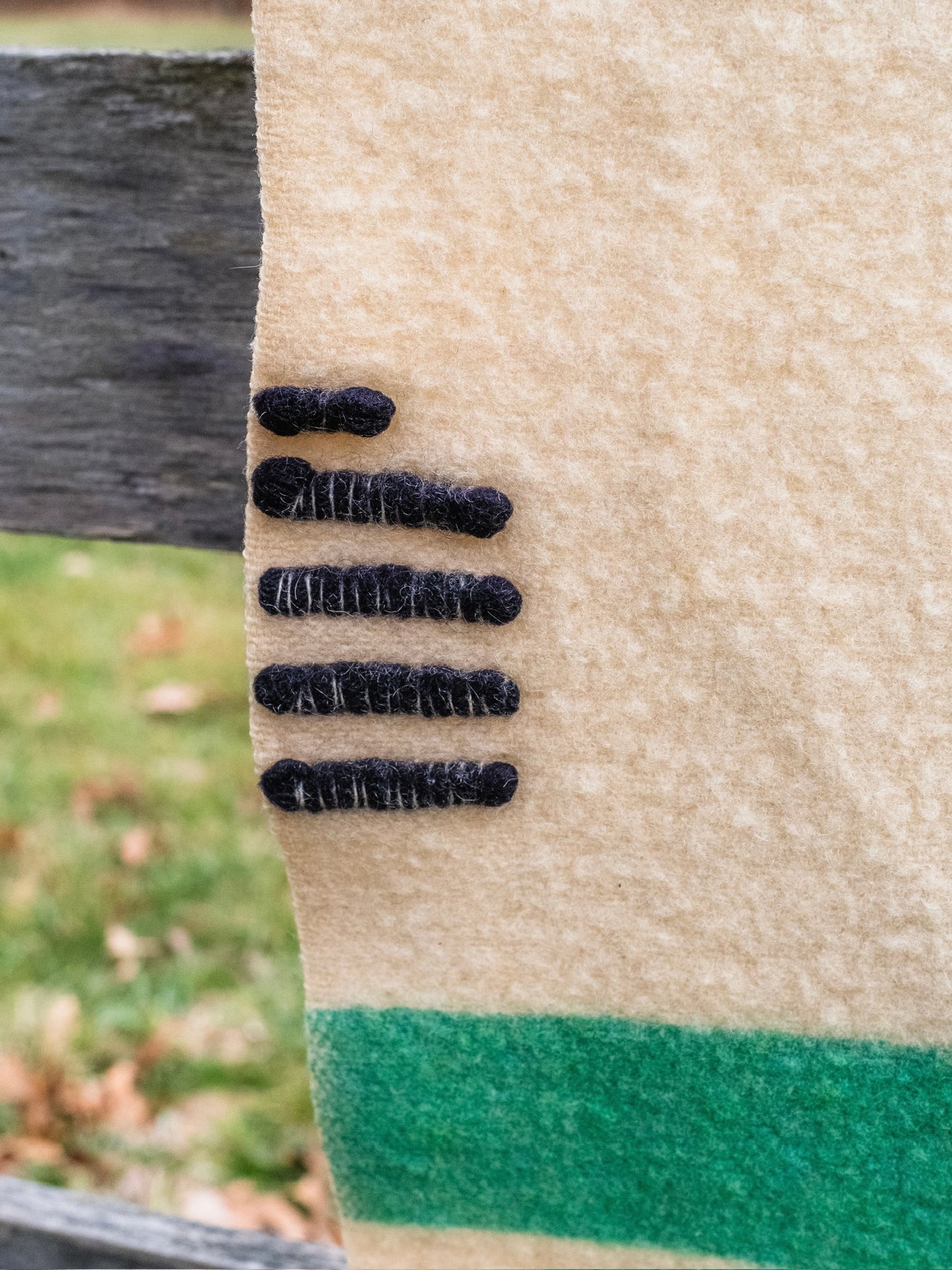 Vintage 1950s Handmade Hudson Bay Style Wool-Blend Blanket