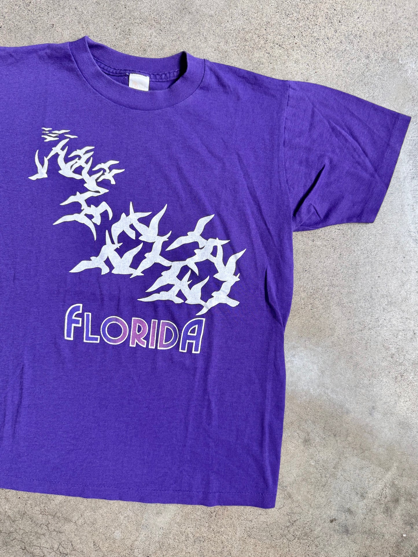 Vintage 1990s Purple Florida Graphic Tee | Medium