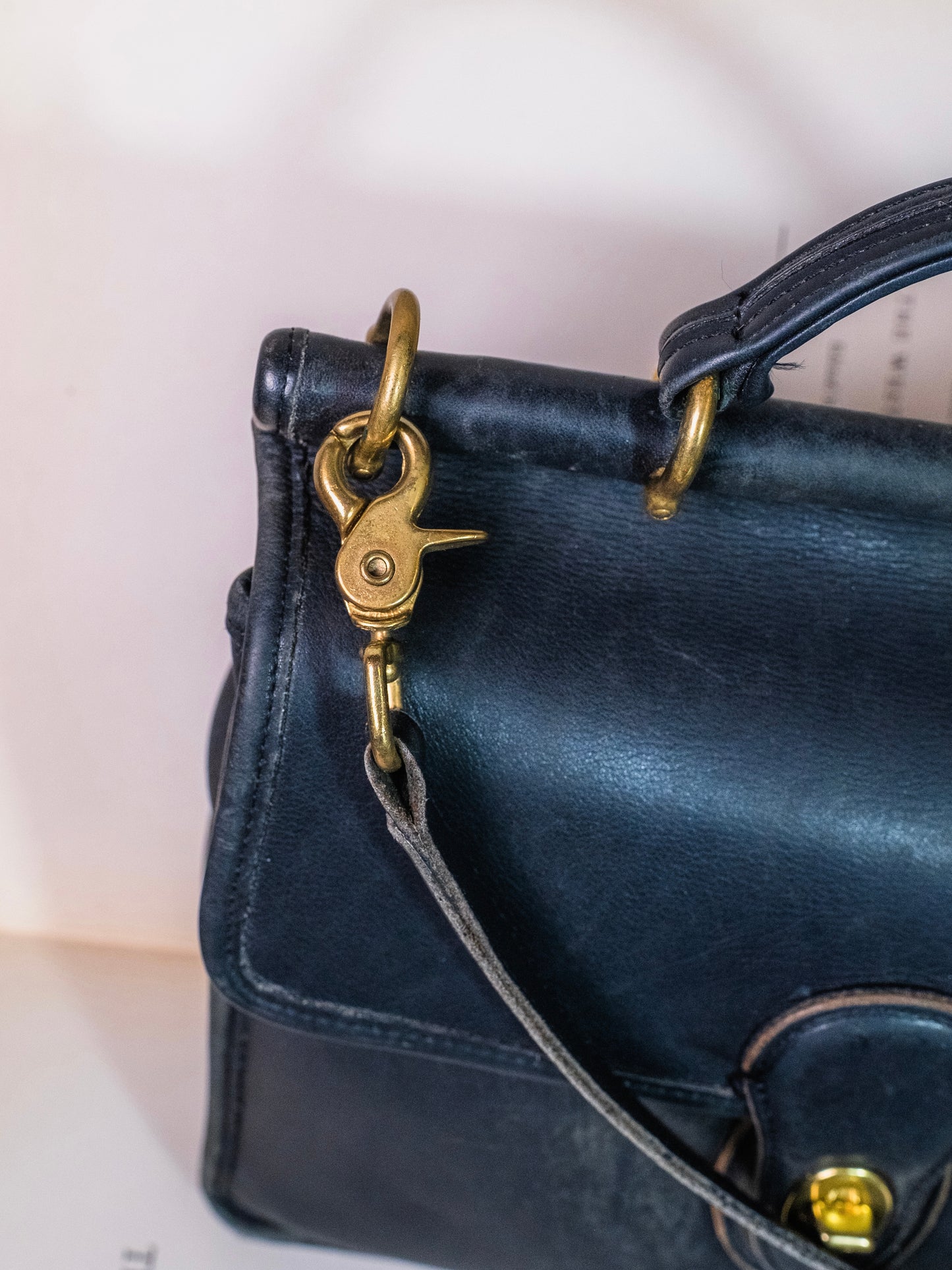 Vintage 1990s Coach Black Leather Willis Bag | Style No. 9927