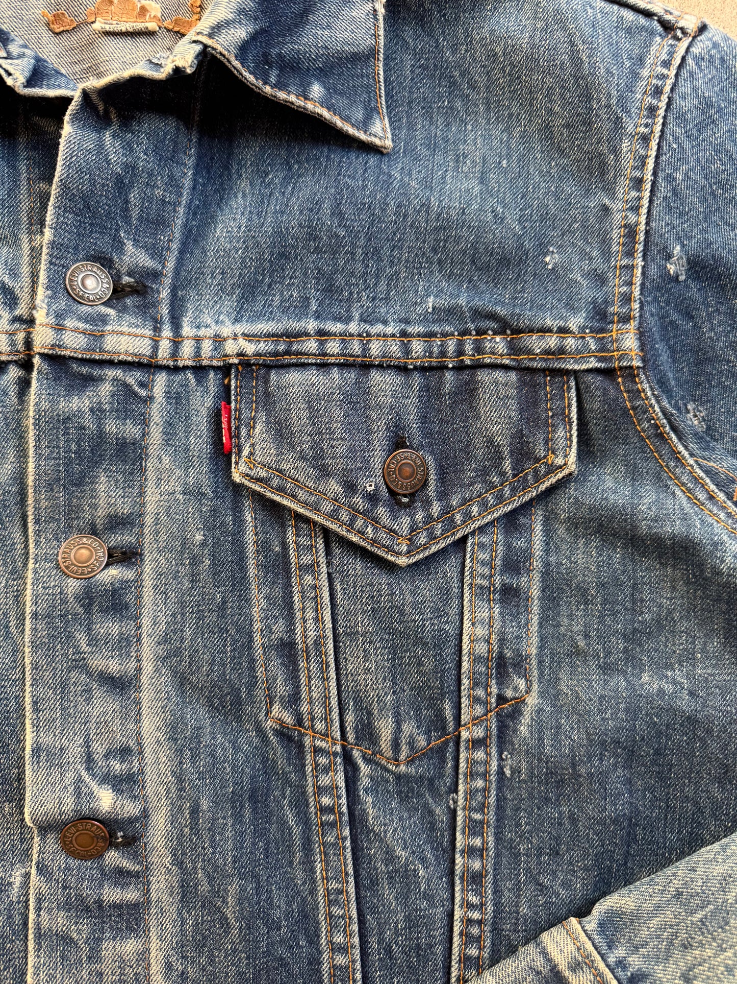 Vintage 1980s Levi’s Distressed Denim Trucker Jacket | Large