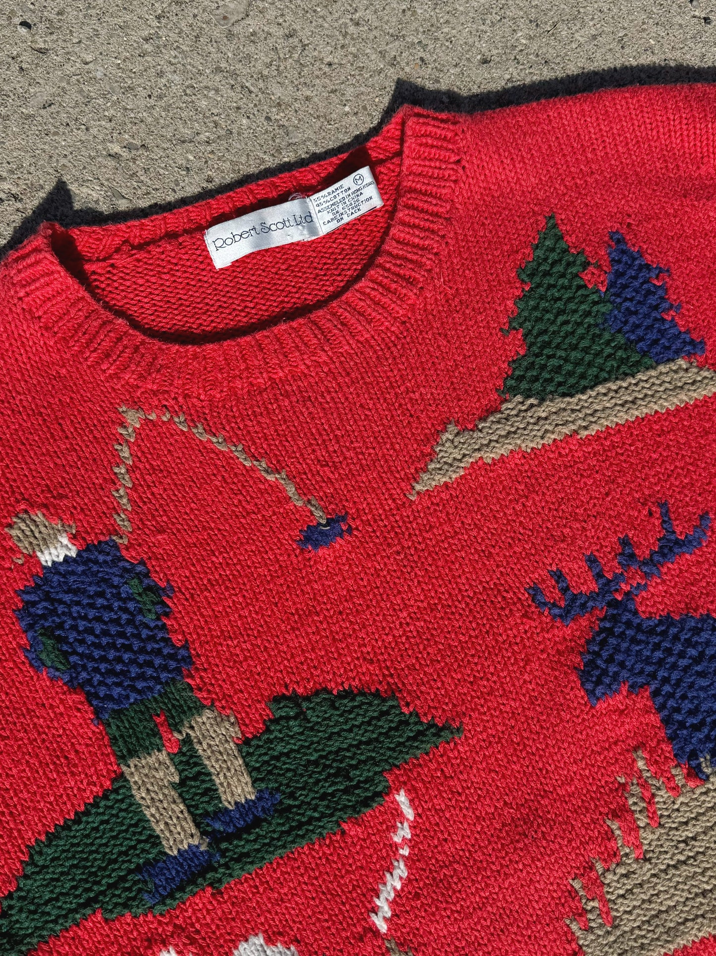 Vintage 1980s/90s Robert Scott Outdoors Novelty Knit Sweater