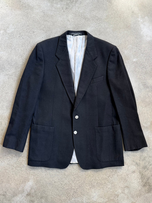 Vintage 1980s Vivara by Emilio Pucci Black Wool & Cashmere Suit Jacket | 42