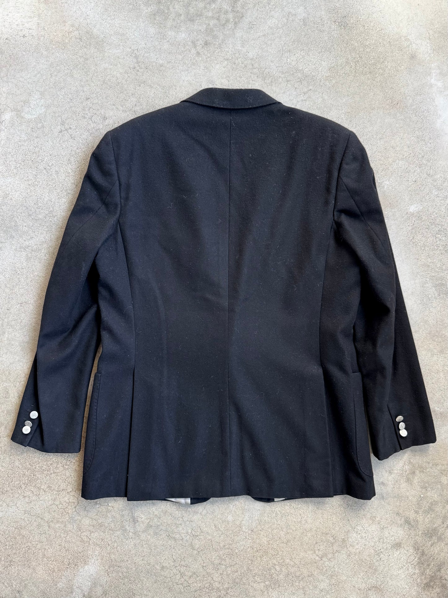 Vintage 1980s Vivara by Emilio Pucci Black Wool & Cashmere Suit Jacket | 42