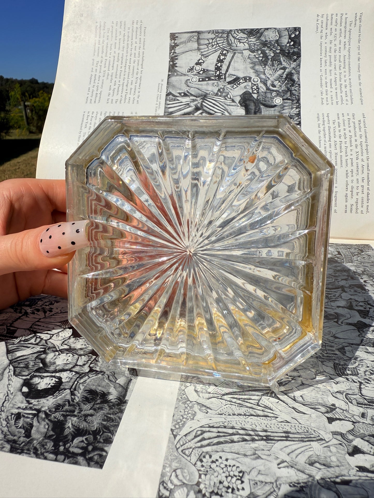 Vintage 1970s Crystal Vanity Trinket Box
