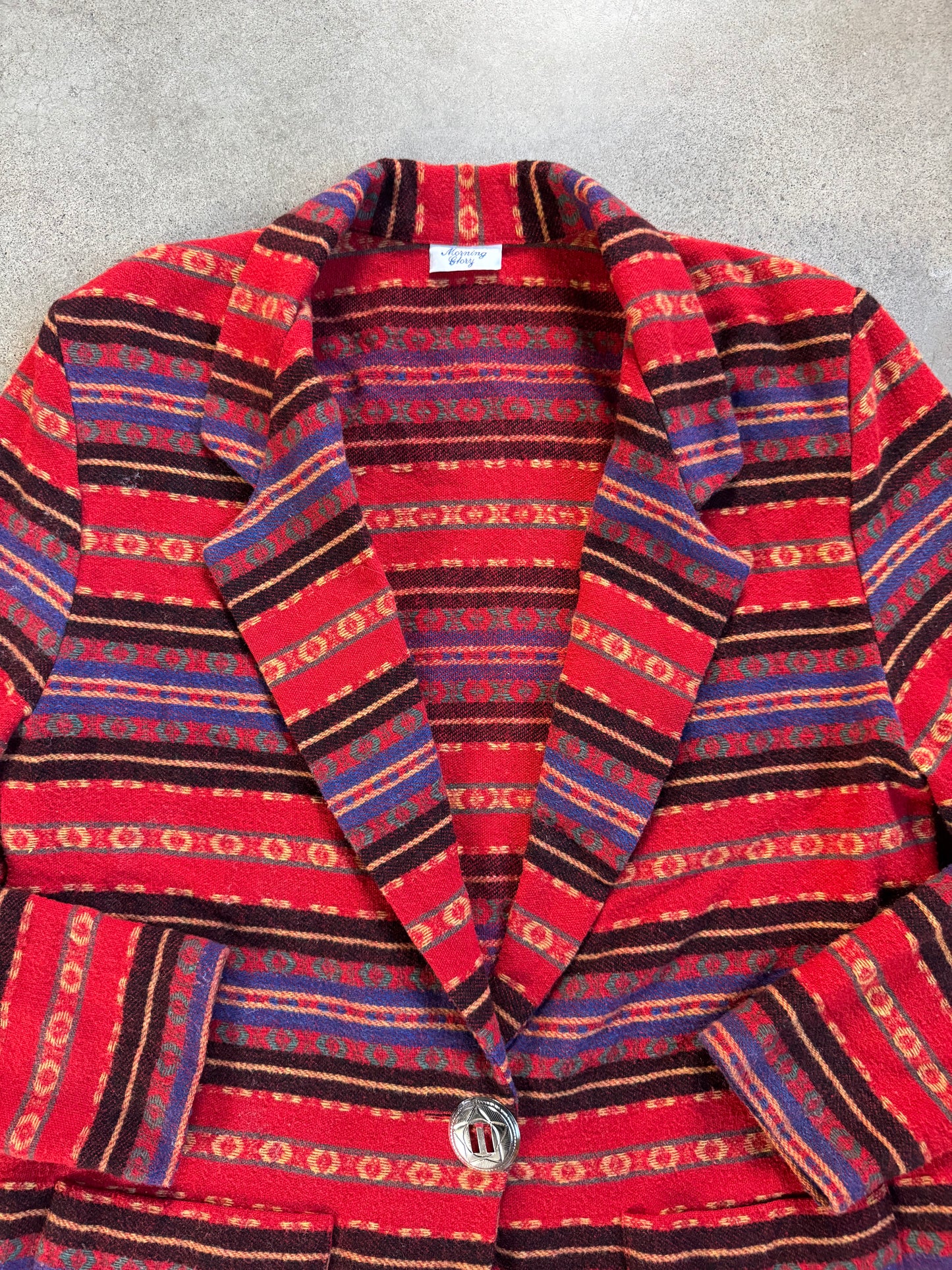 Vintage 1980s Morning Glory Southwestern Wool-Blend Blazer | S/M