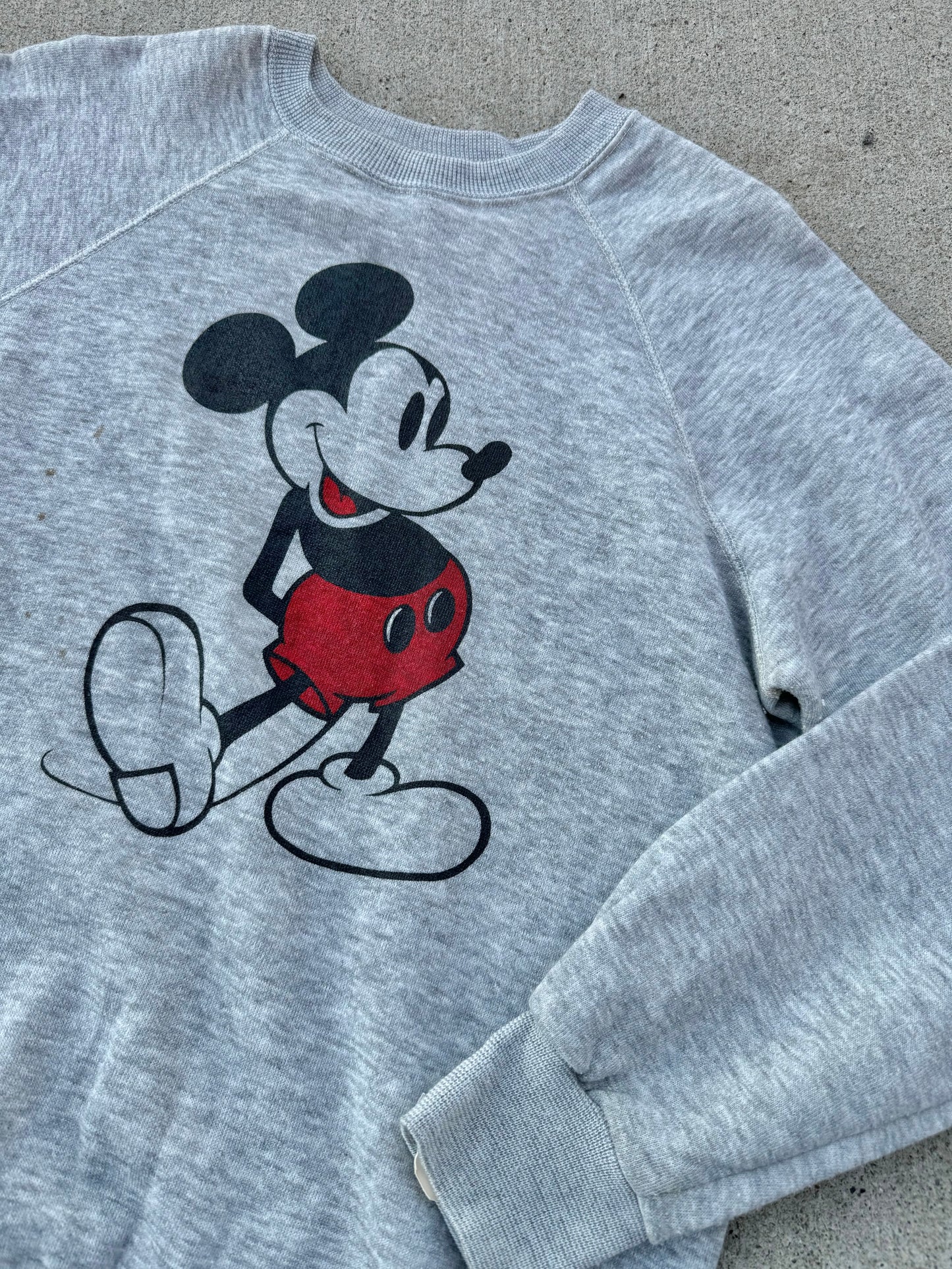 Vintage 1980s Mickey Mouse Raglan Sweatshirt | Large