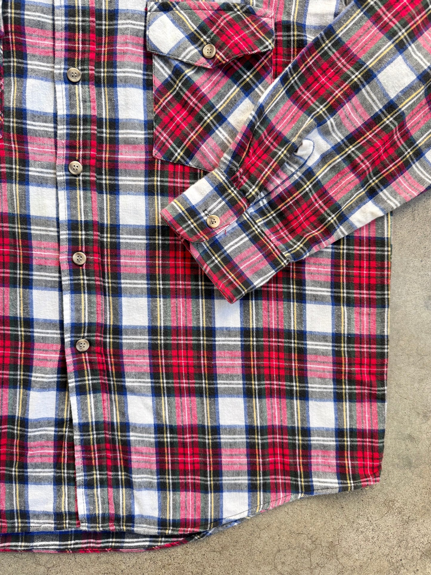 Vintage 1980s Woolrich Red Plaid Flannel Shirt | XL