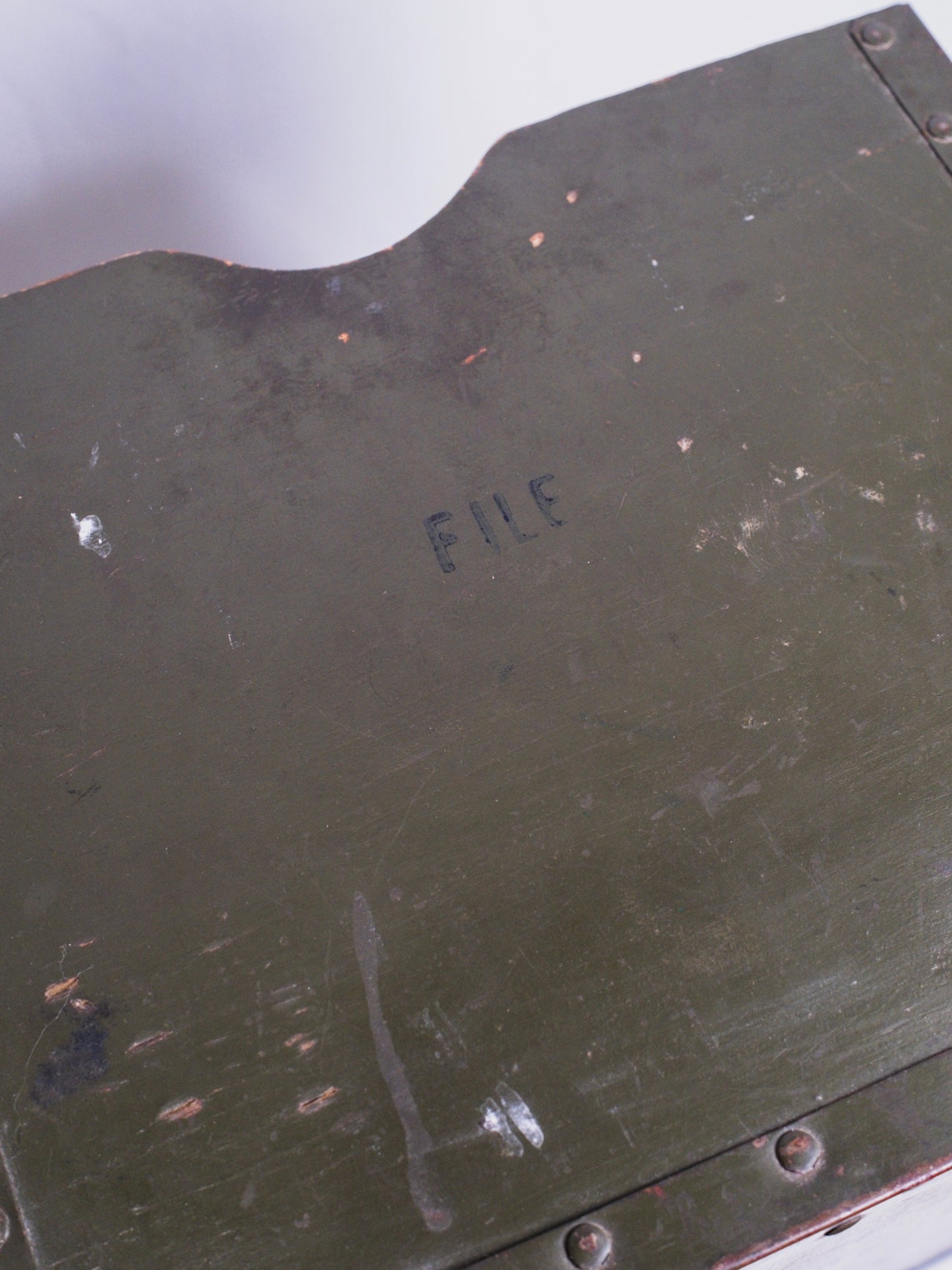 Vintage 1940s Military Wooden 3-Tier Filing Box