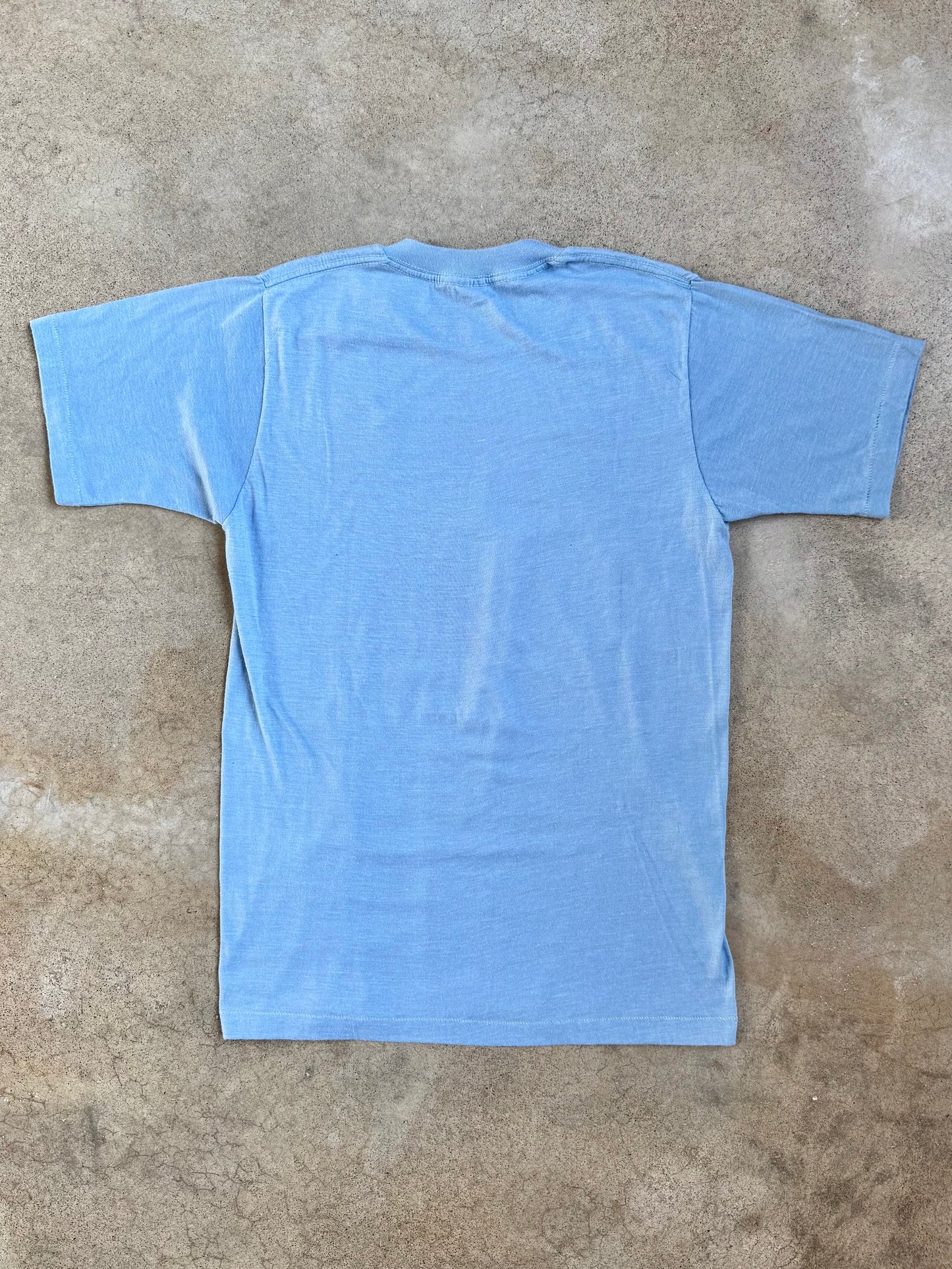 Vintage 1970s Blue “Spoiled Rotten” Rainbow Sparkle Graphic Tee | Medium