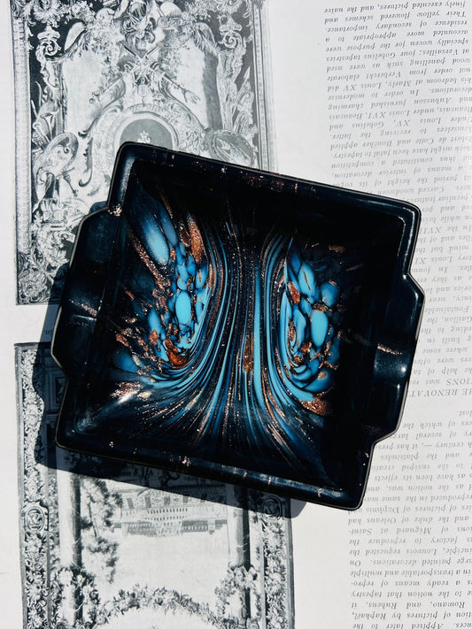 Vintage 1950s MCM Murano Glass Vincenzo Nason Drip Glaze Ashtray