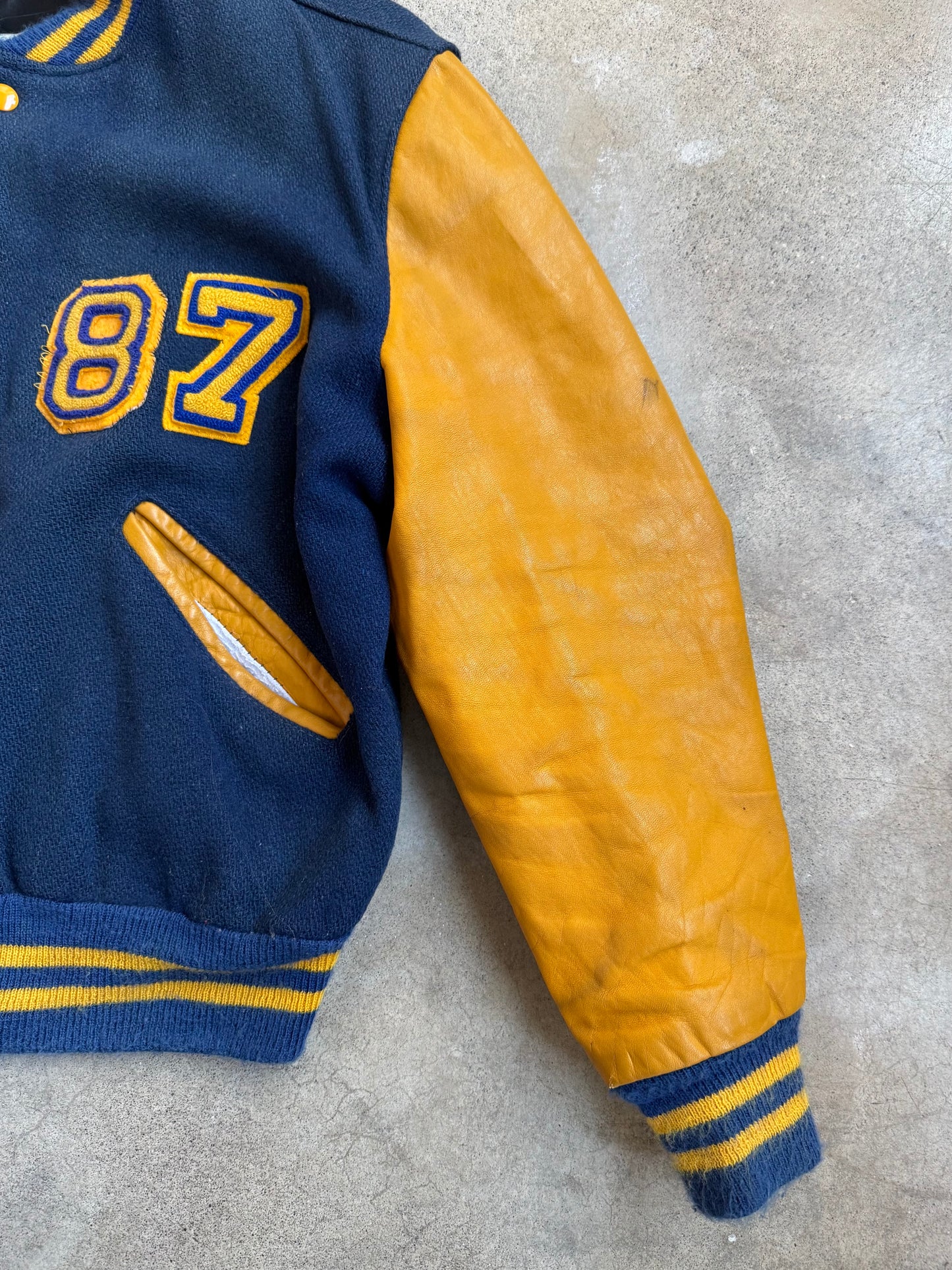 Vintage 1980s Clyde High School Varsity Letterman Jacket | Large