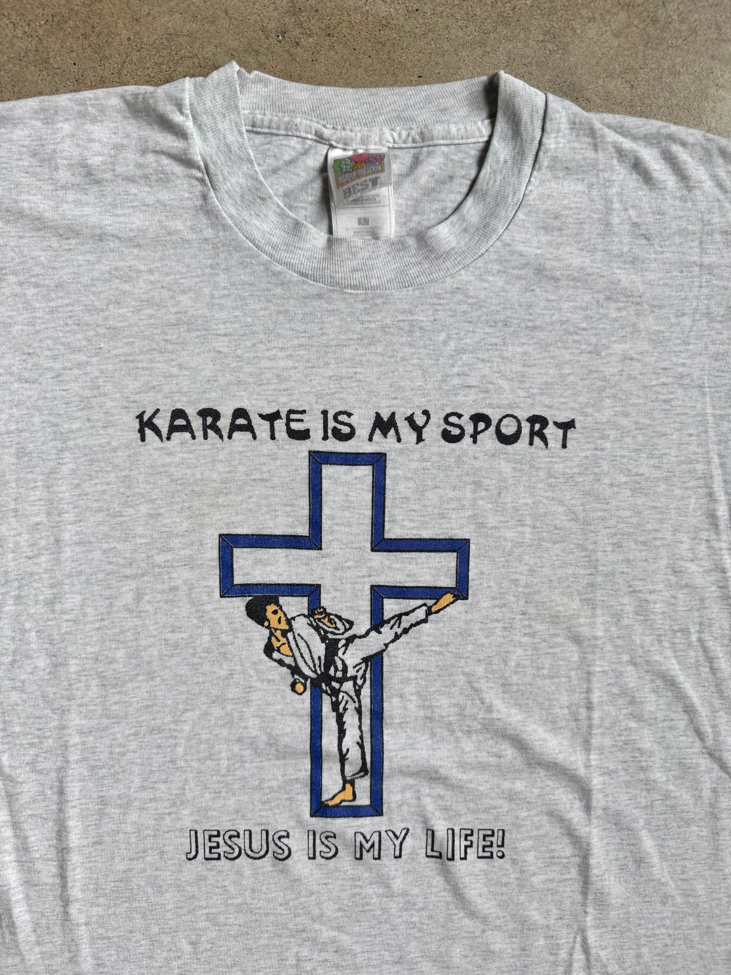 Vintage 1990s “Karate Is My Sport, Jesus Is My Life” Graphic Tee | Large