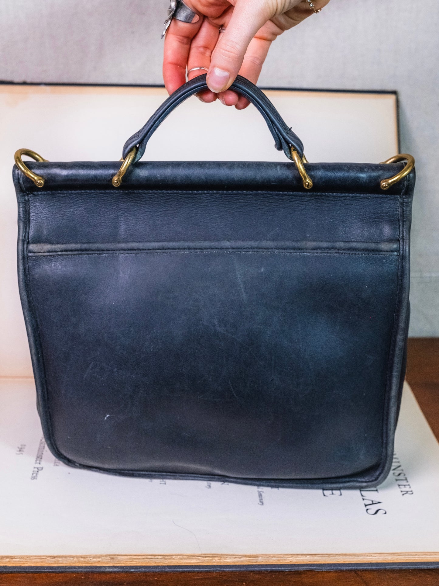 Vintage 1990s Coach Black Leather Willis Bag | Style No. 9927