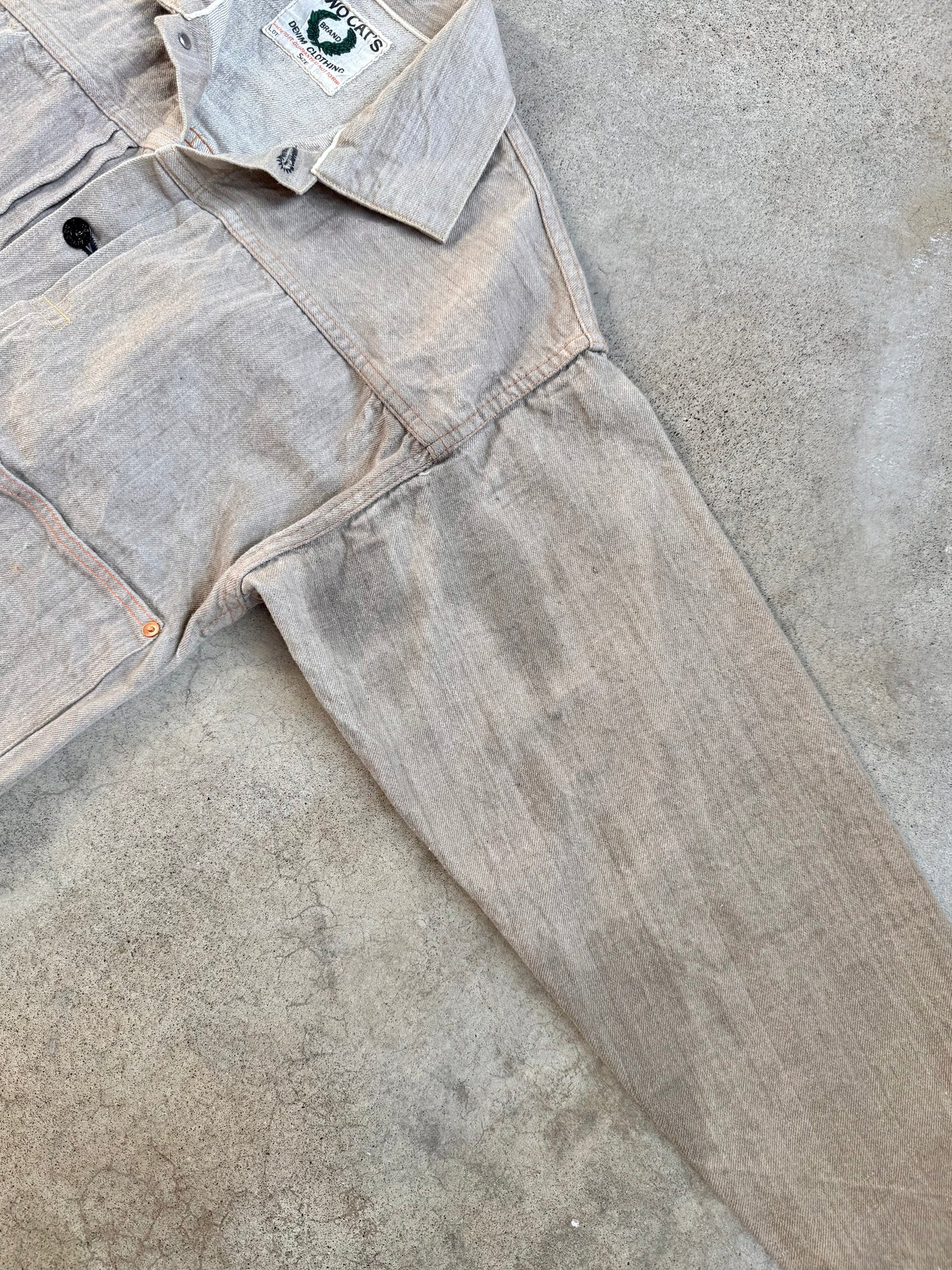 Vintage-Style TCB Jeans Tan Selvedge Denim Buckleback Jacket | 40