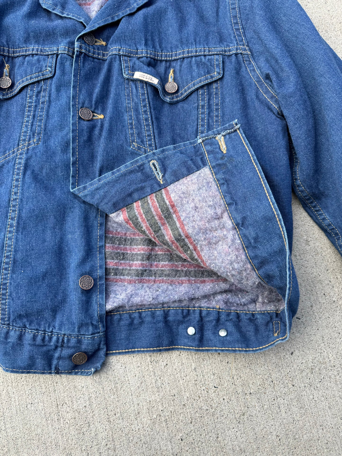 Vintage Sheplers Blanket Lined Denim Jacket | Medium