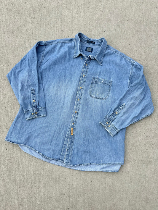 Vintage B.D. Baggies Denim Button Down Shirt | 4XL