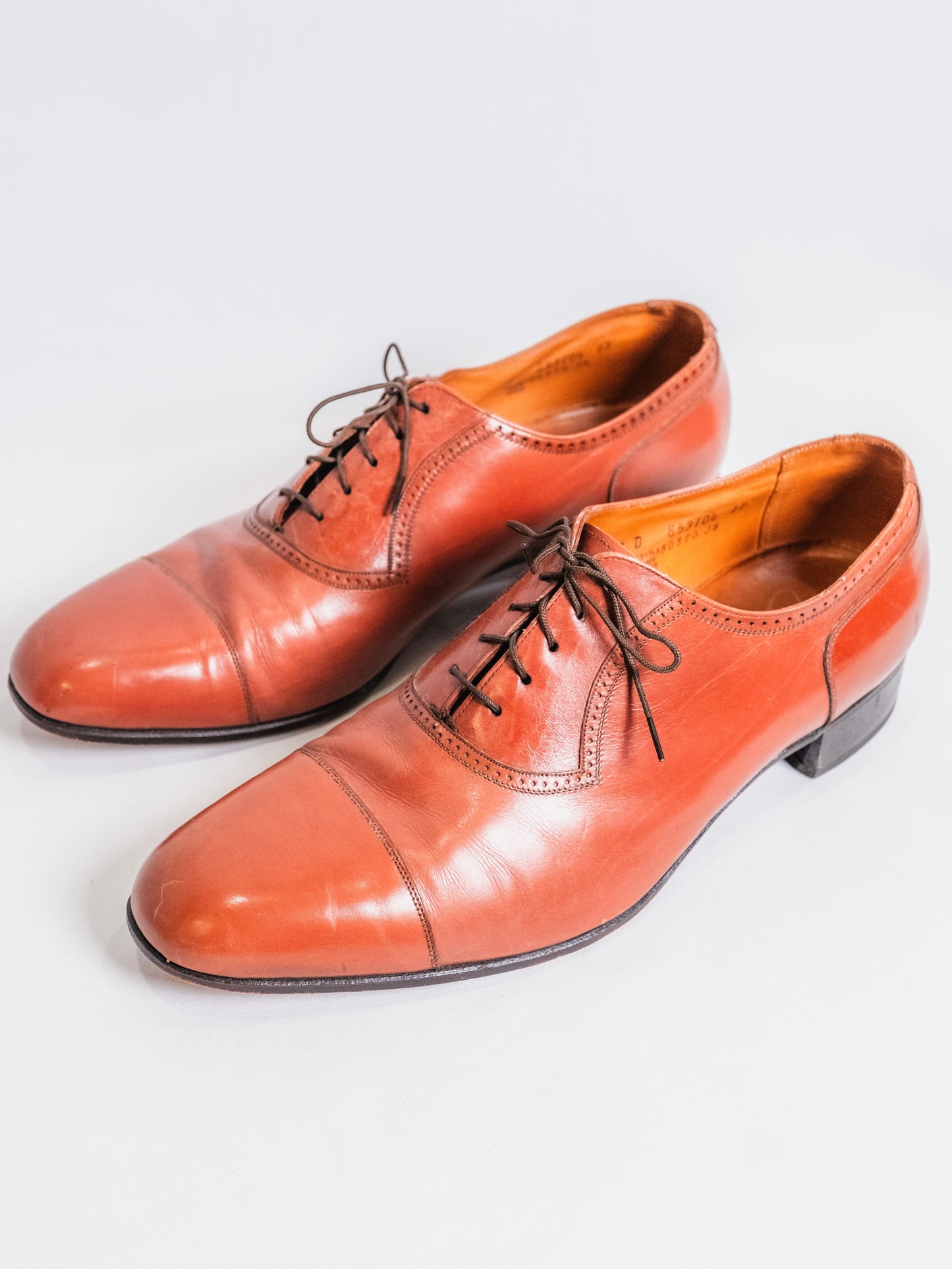 Vintage 1970s Florsheim Red-Brown Leather Oxford Dress Shoes | Men’s 12