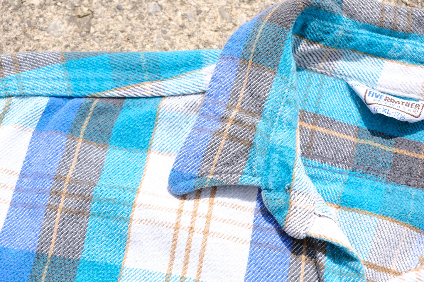 Vintage Five Brother Blue Plaid Flannel