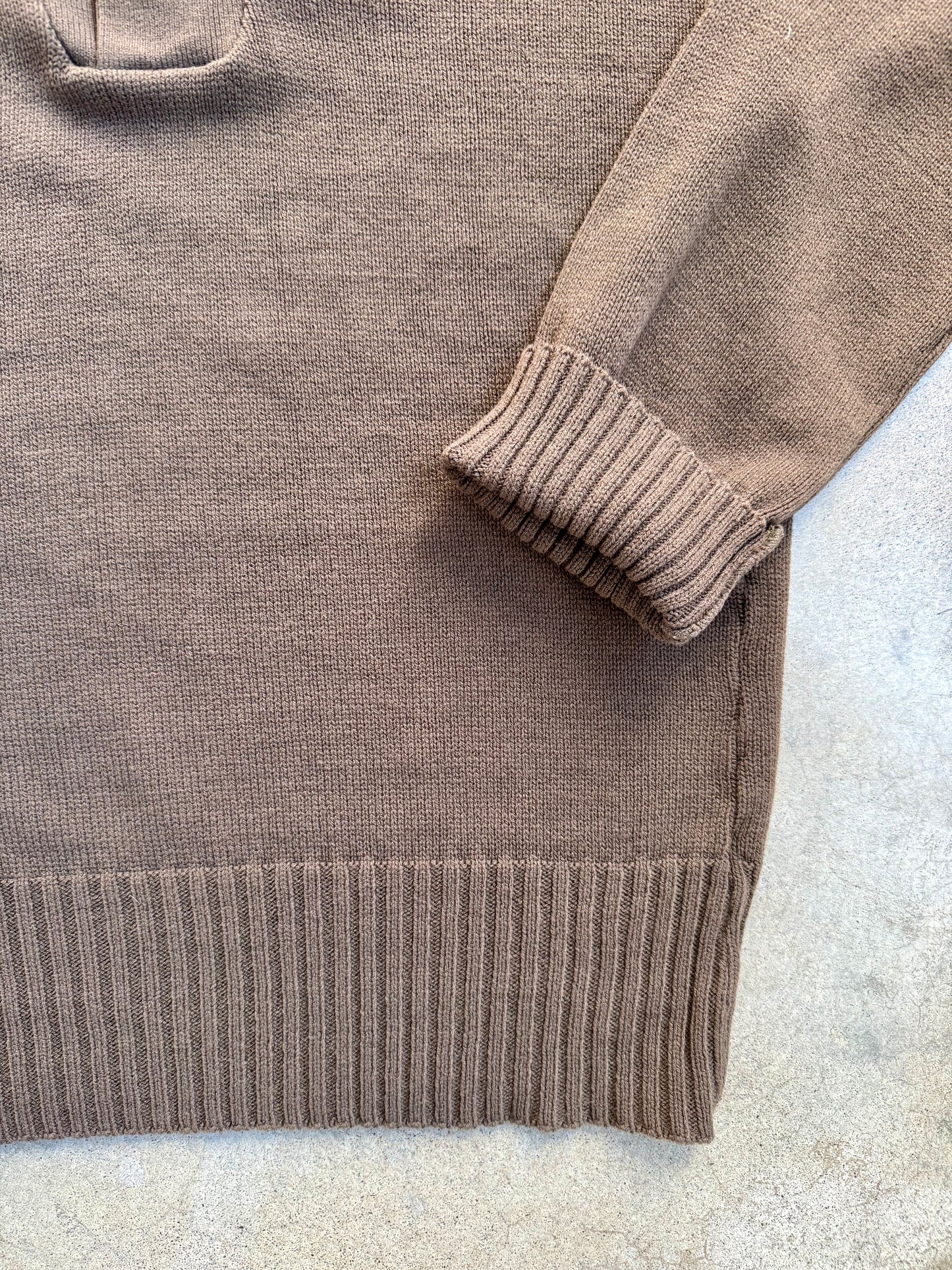 Vintage DSCP Military Brown Henley Sweater | Large