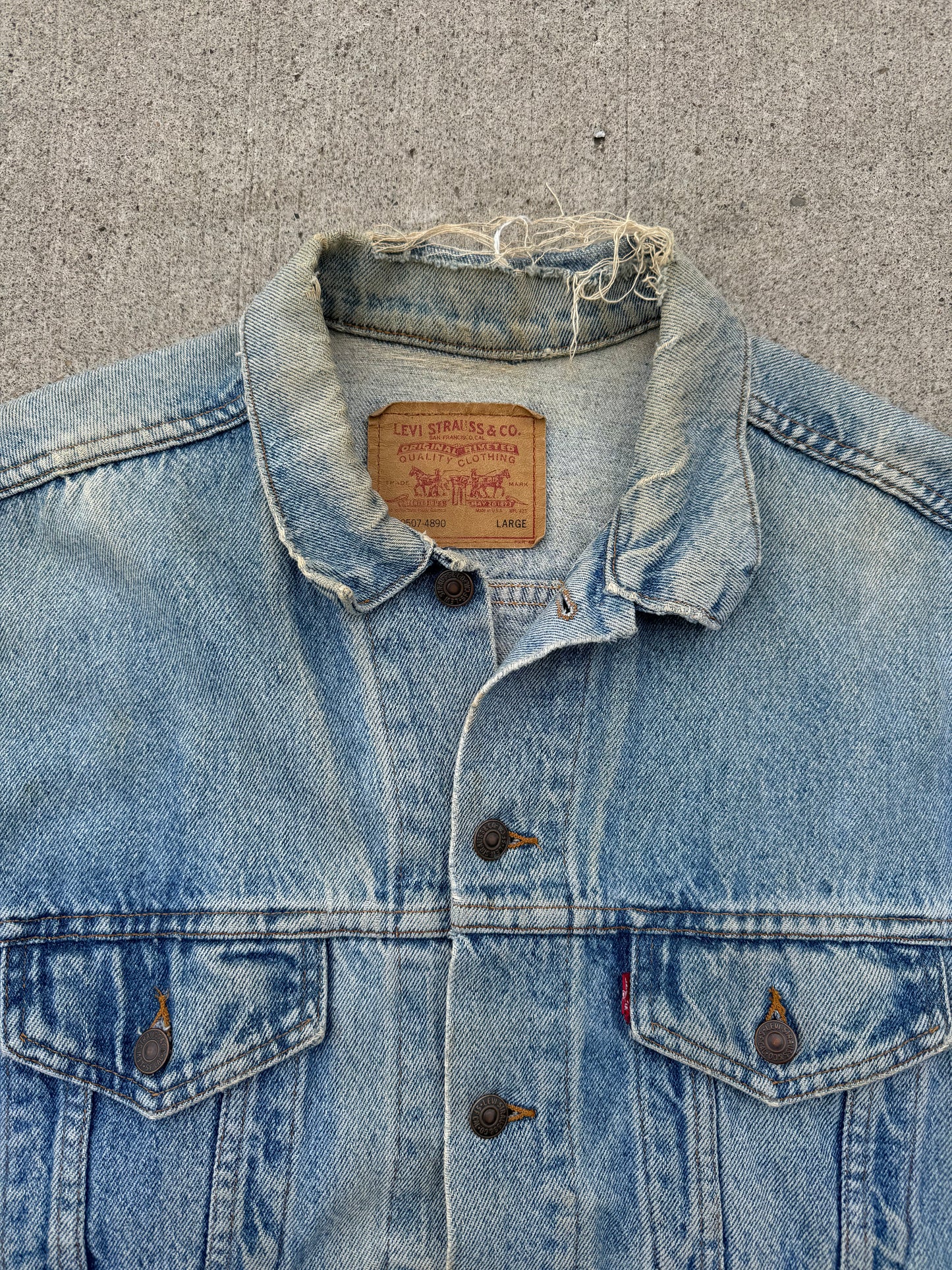 Vintage 1980s Levi’s Worn Denim Trucker Jacket | Large