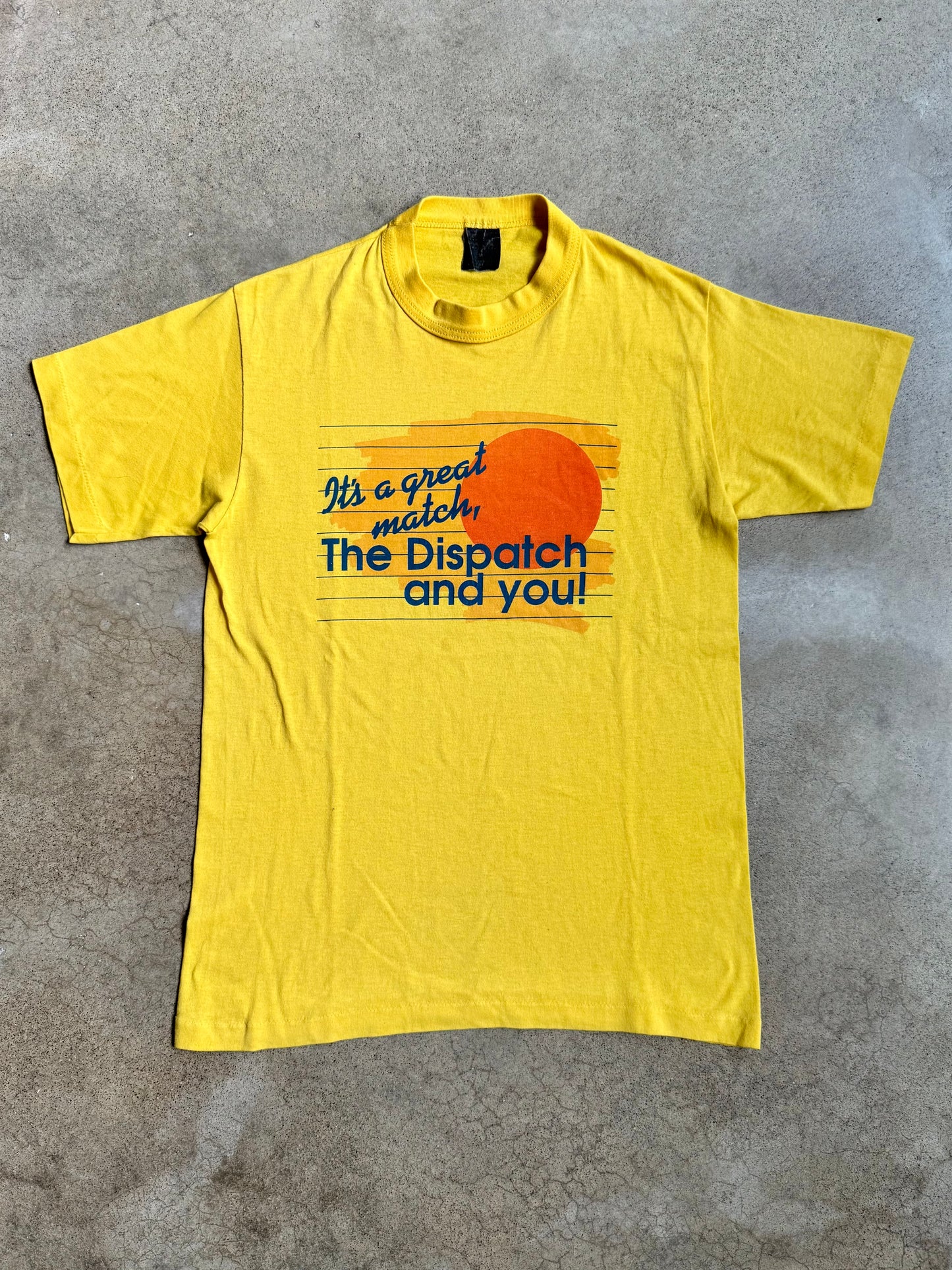 Vintage 1980s Yellow Columbus Dispatch Graphic Tee | Medium