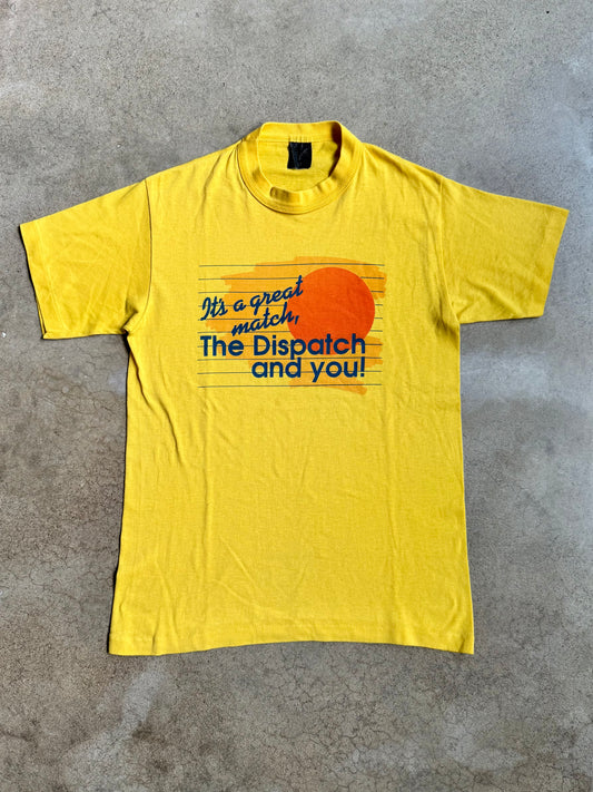 Vintage 1980s Yellow Columbus Dispatch Graphic Tee | Medium