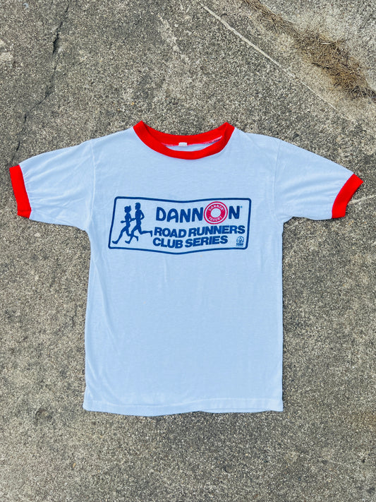 Vintage 1980s Dannon Road Runners Club Series Ringer Tee