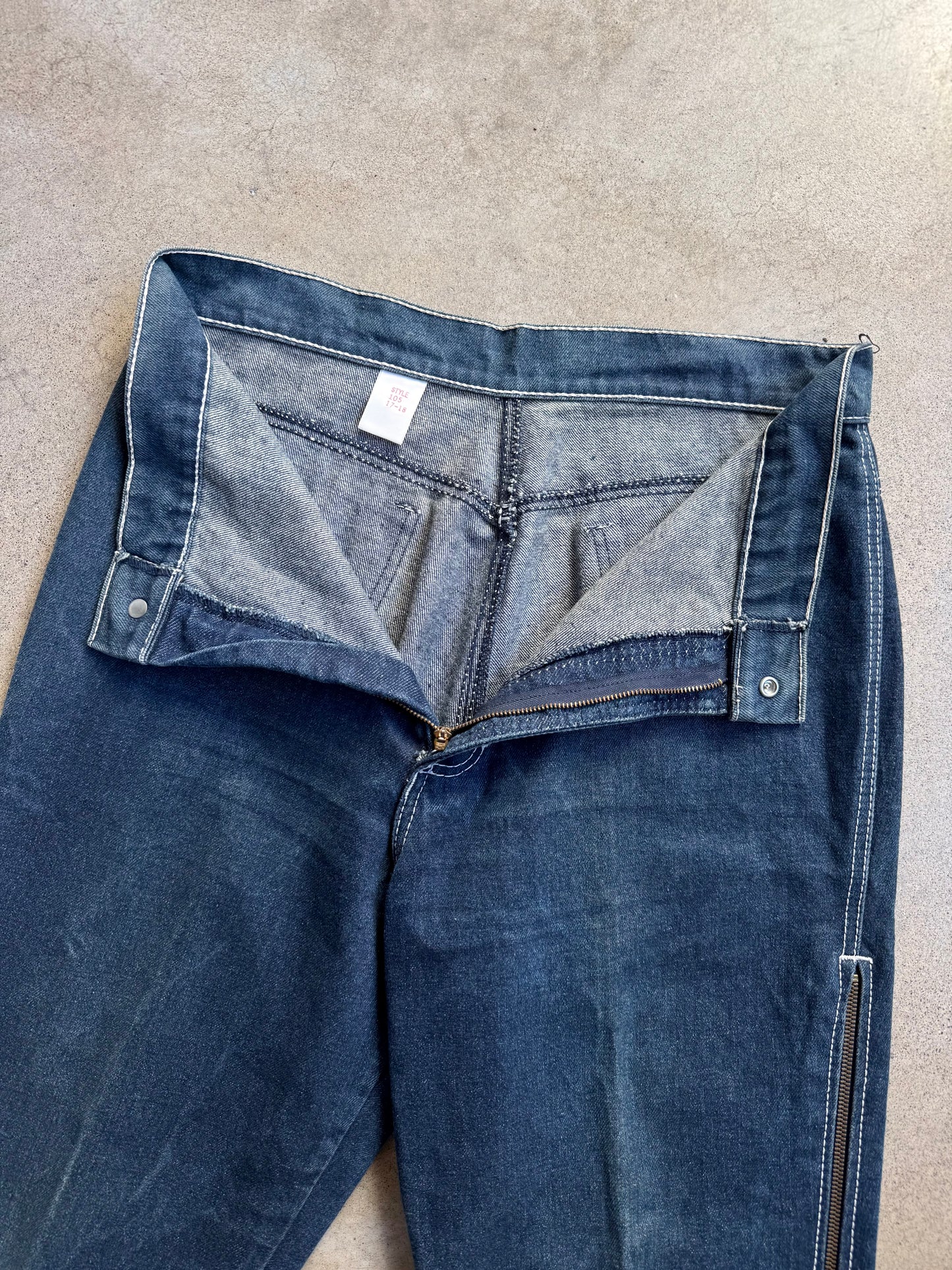 Vintage 1970s Me & Teddy McGee High-Waisted Zip-Up Side Jeans | Waist 32”