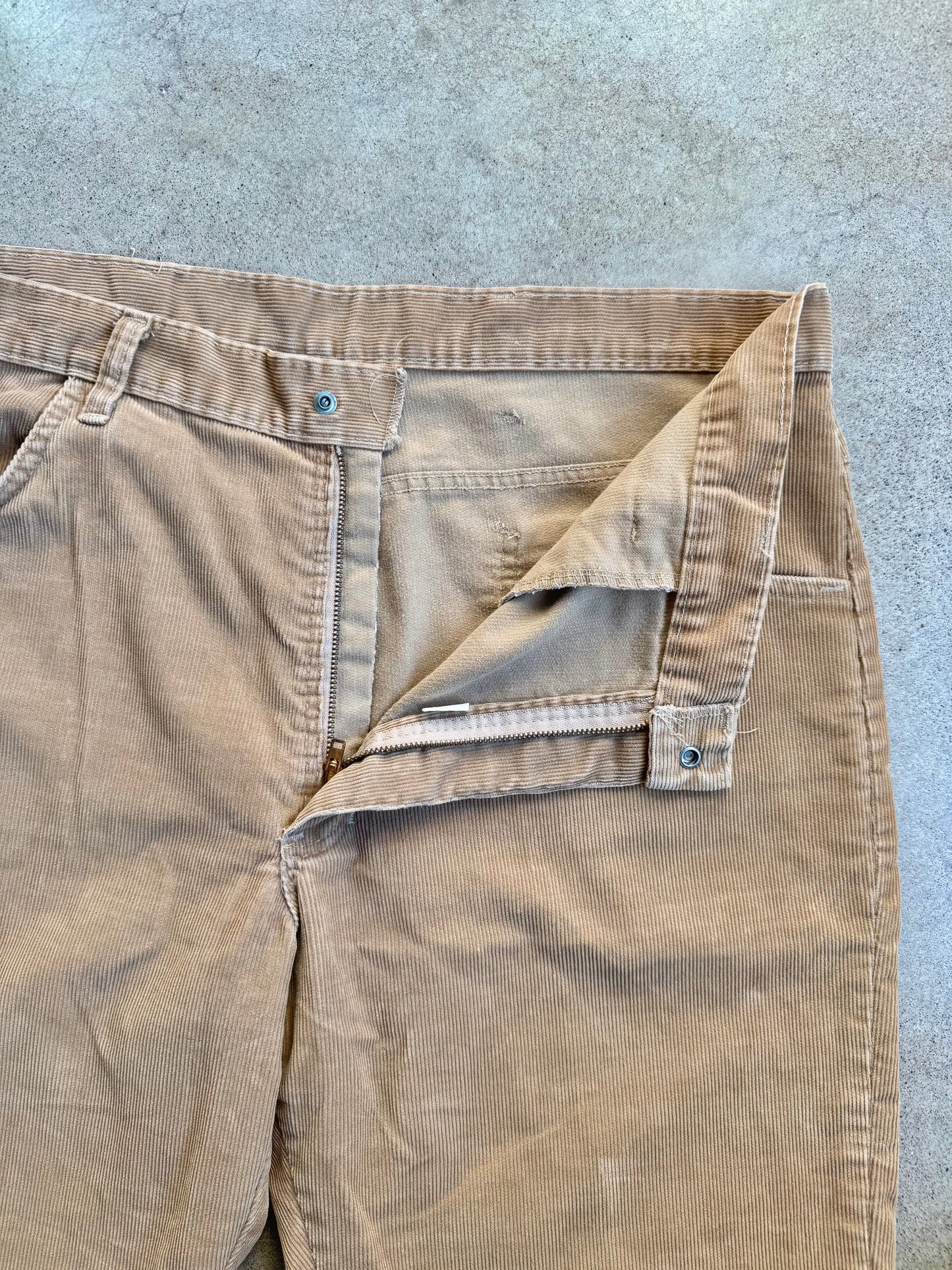 Vintage 1960s Tan Corduroy Trousers | Waist 38”