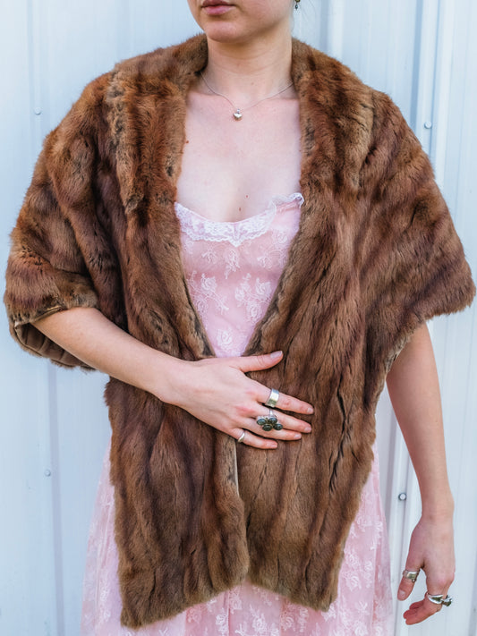 Vintage 1940s Offen Furs Genuine Mink Fur Stole